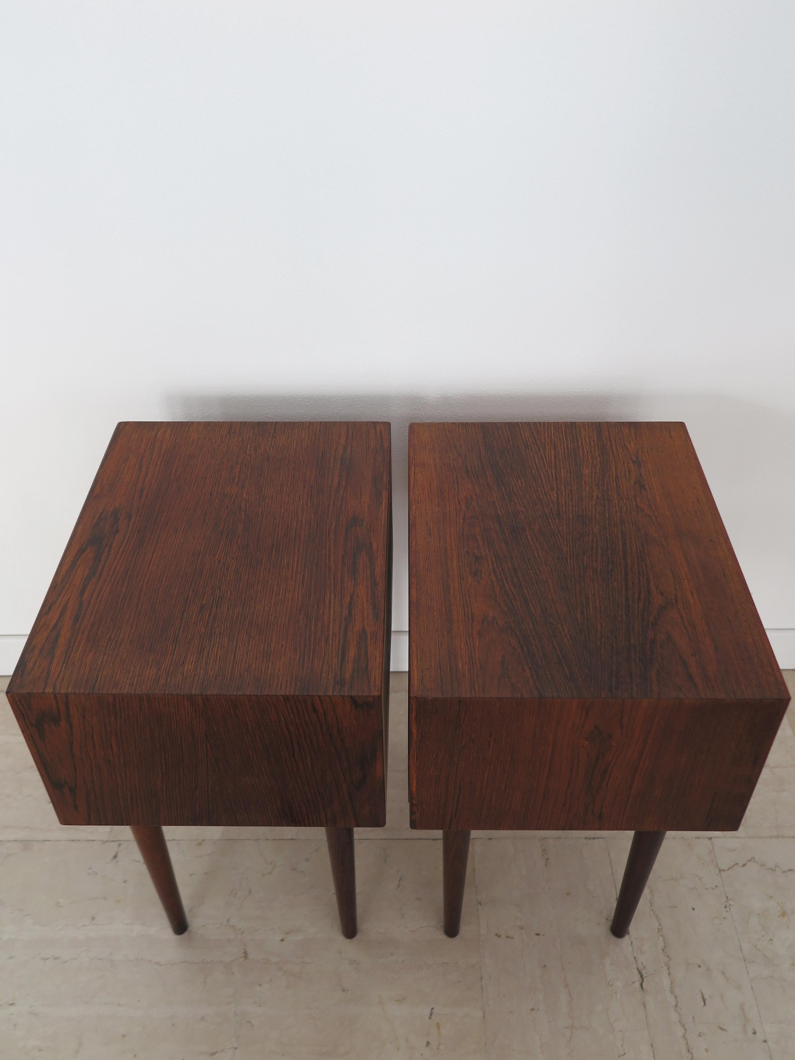 Arne Vodder Midcentury Scandinavian Dark Wood Night Stand Side Table 1950s 4