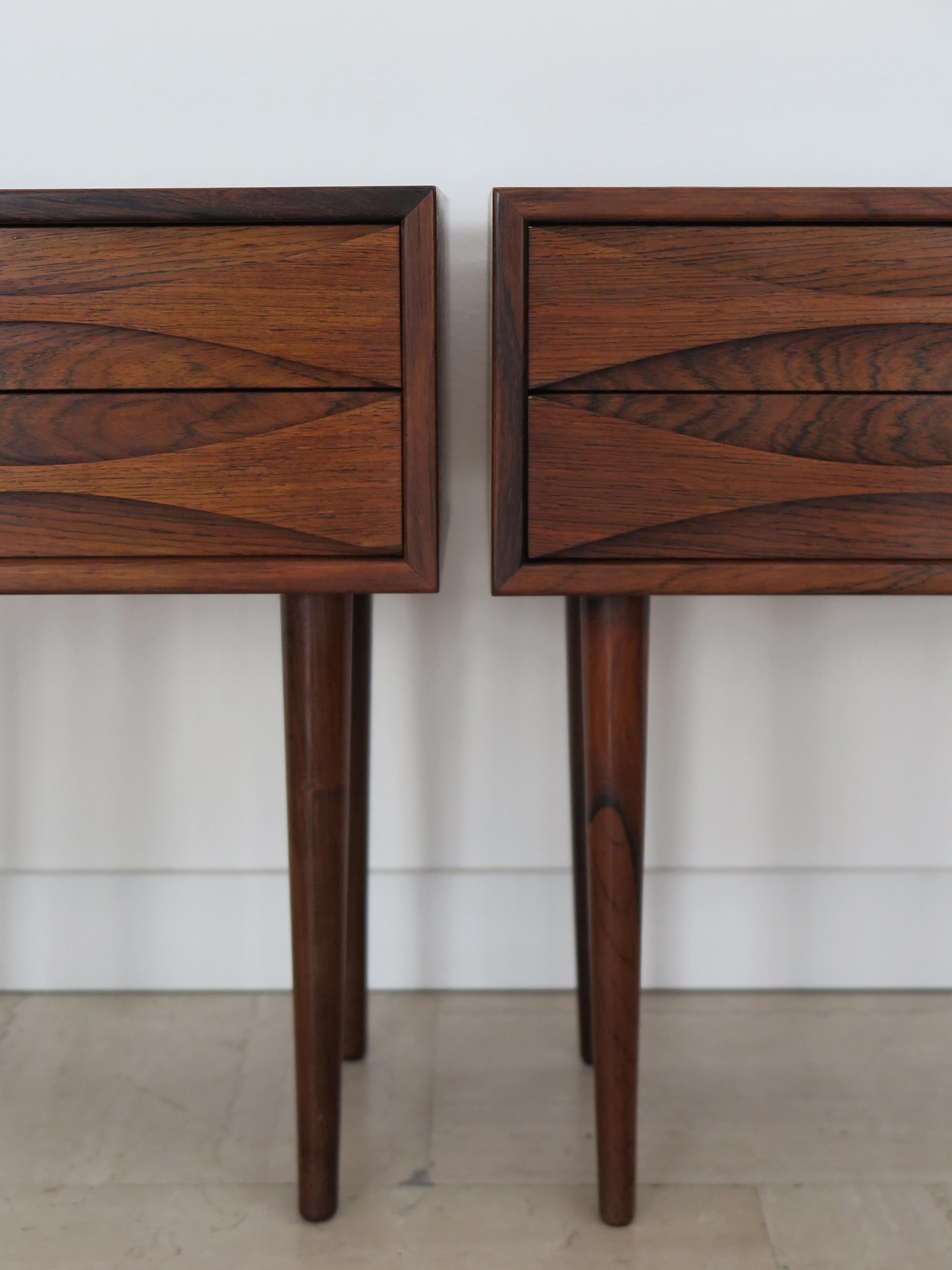 Arne Vodder Midcentury Scandinavian Dark Wood Night Stand Side Table 1950s 5