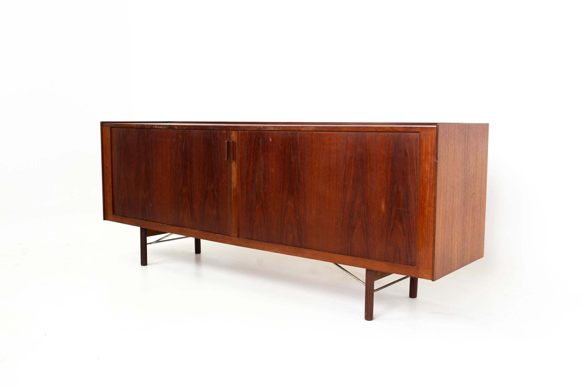 Mid-Century Modern Arne Vodder Mid Century Teak Tambour Door Sideboard Buffet Credenza
