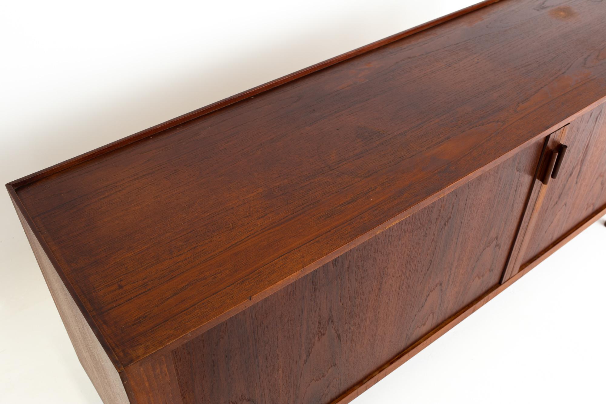 Arne Vodder Mid Century Teak Tambour Door Sideboard Buffet Credenza 1