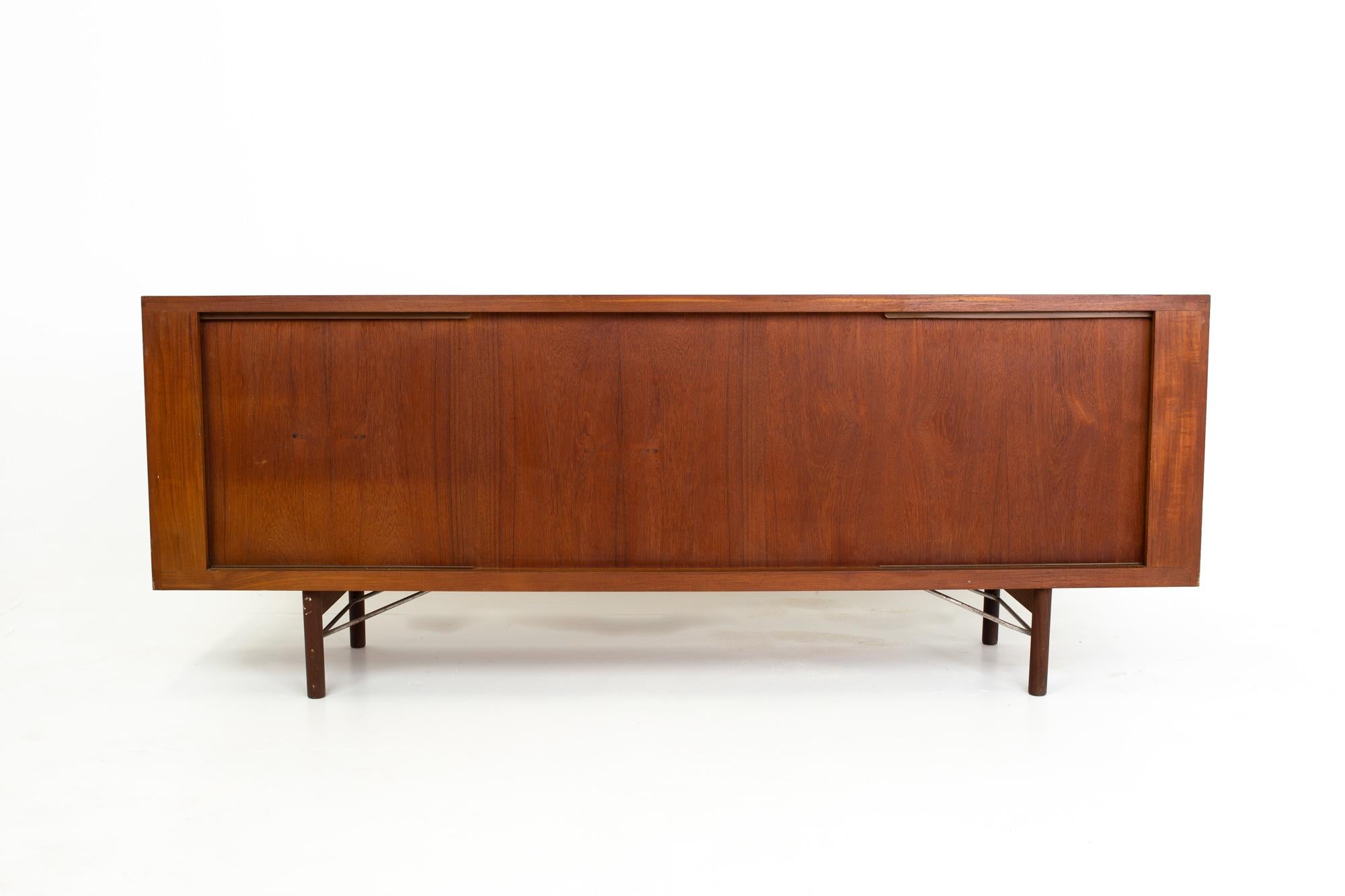 Arne Vodder Mid Century Teak Tambour Door Sideboard Buffet Credenza 2