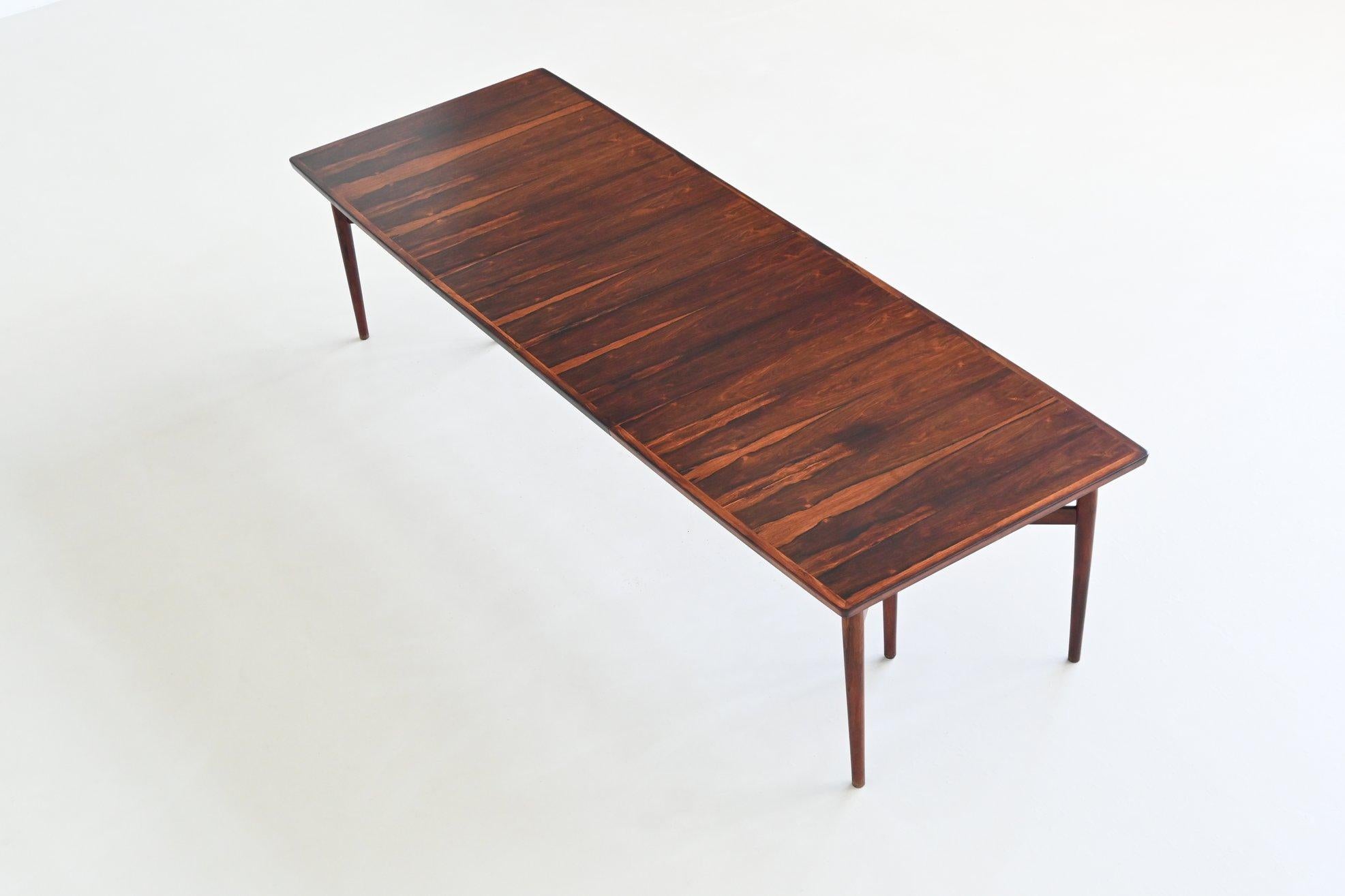 Arne Vodder model 201 large dining table rosewood Sibast Denmark 1960 For Sale 13