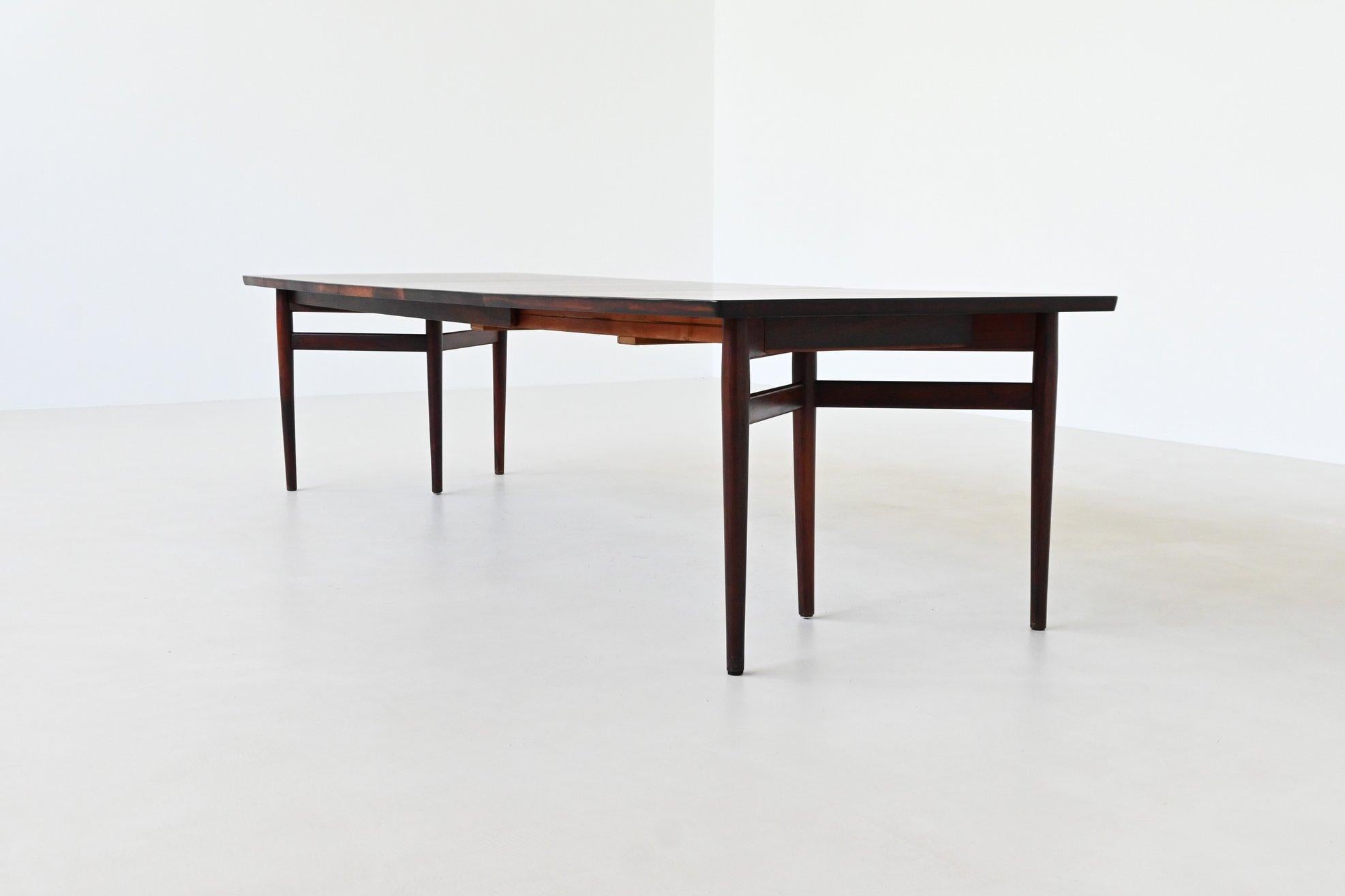 Mid-20th Century Arne Vodder model 201 large dining table rosewood Sibast Denmark 1960 For Sale