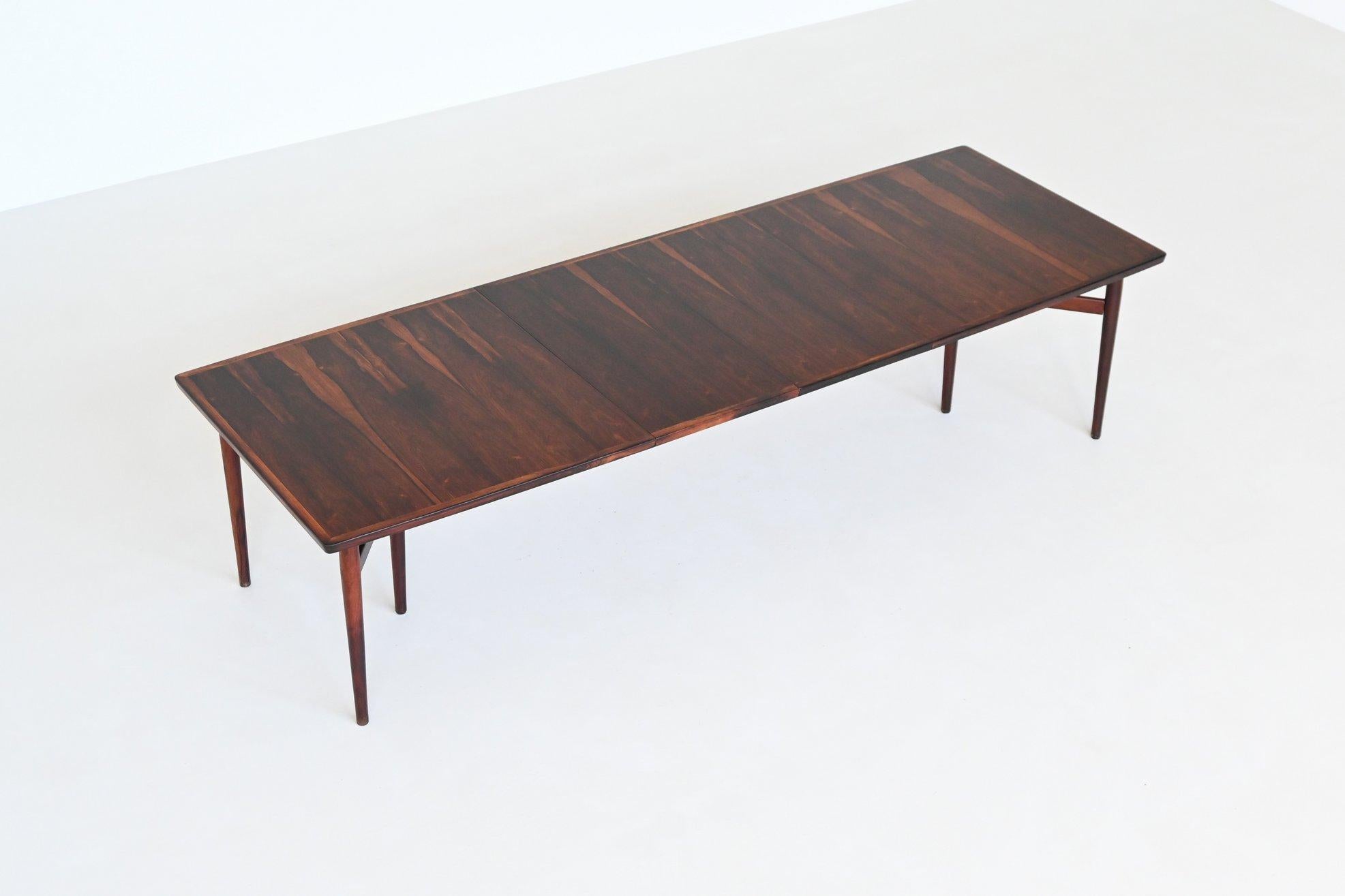 Arne Vodder model 201 large dining table rosewood Sibast Denmark 1960 For Sale 3