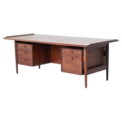 Arne Vodder modèle 207 bureau de direction en bois de rose Sibast Danemark 1960