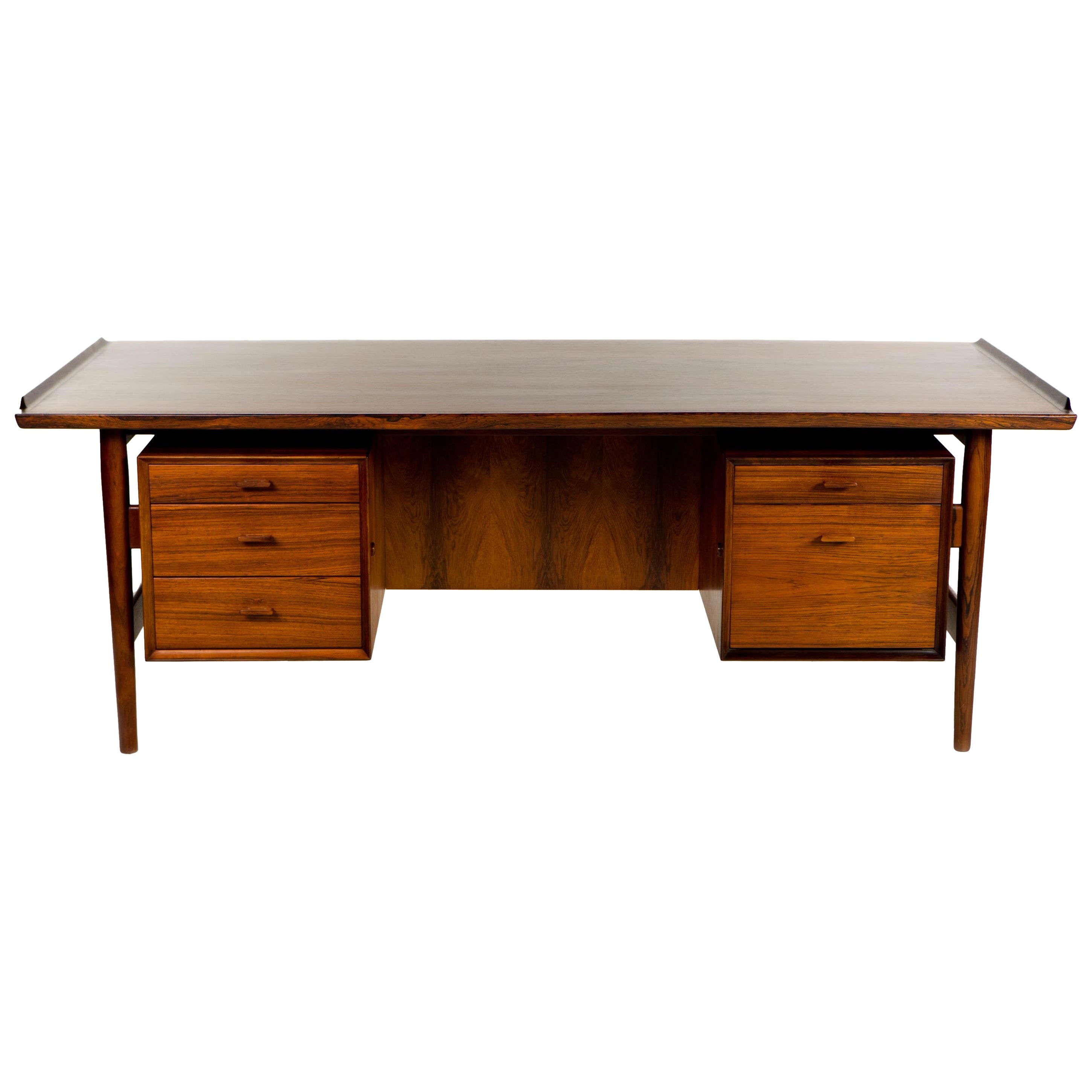 Arne Vodder Model "207" Large Rosewood Executive Desk for Sibast Denmark 1960's