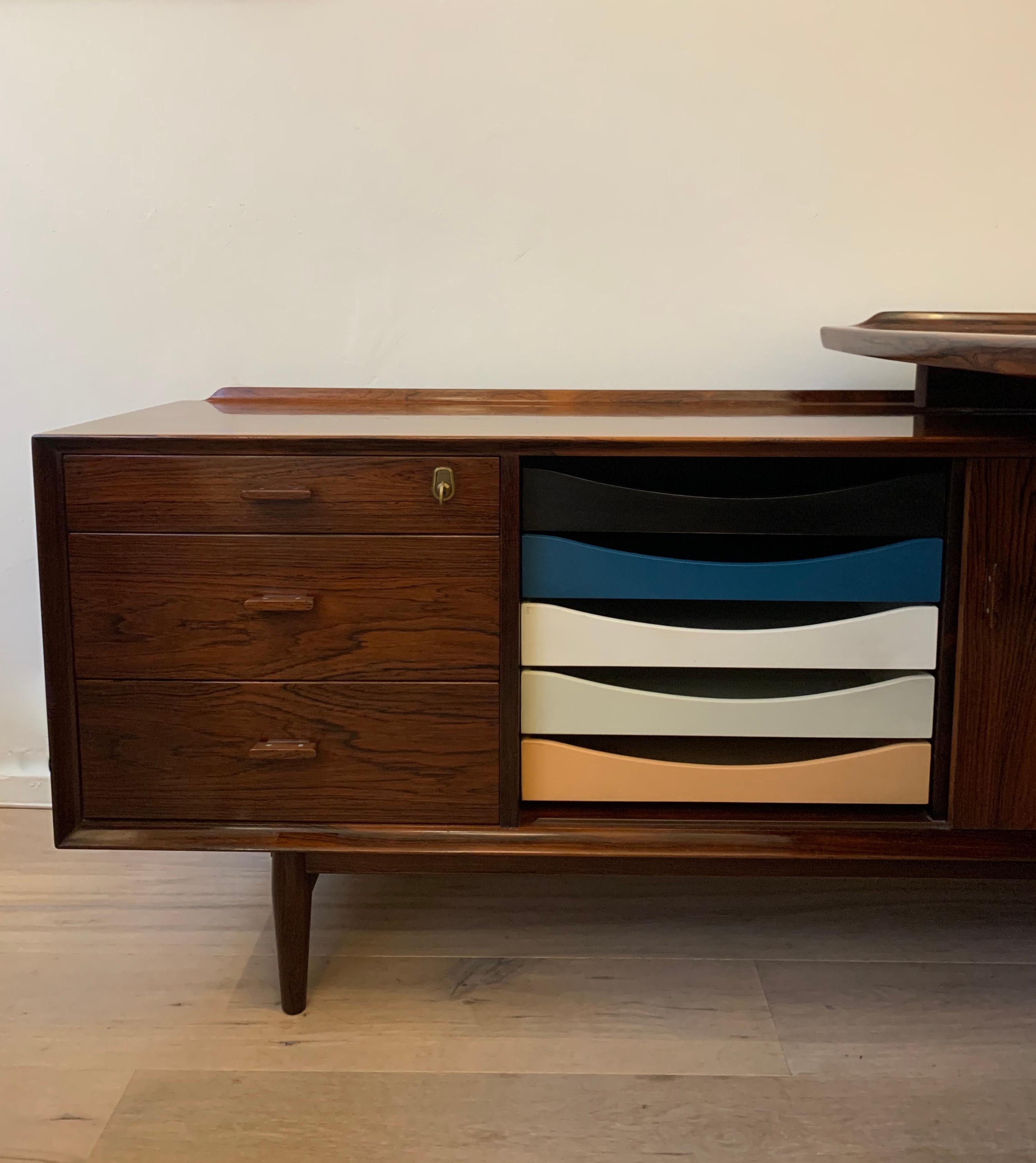 Mid-20th Century Arne Vodder Model 209 Desk & Return by Sibast Mobler