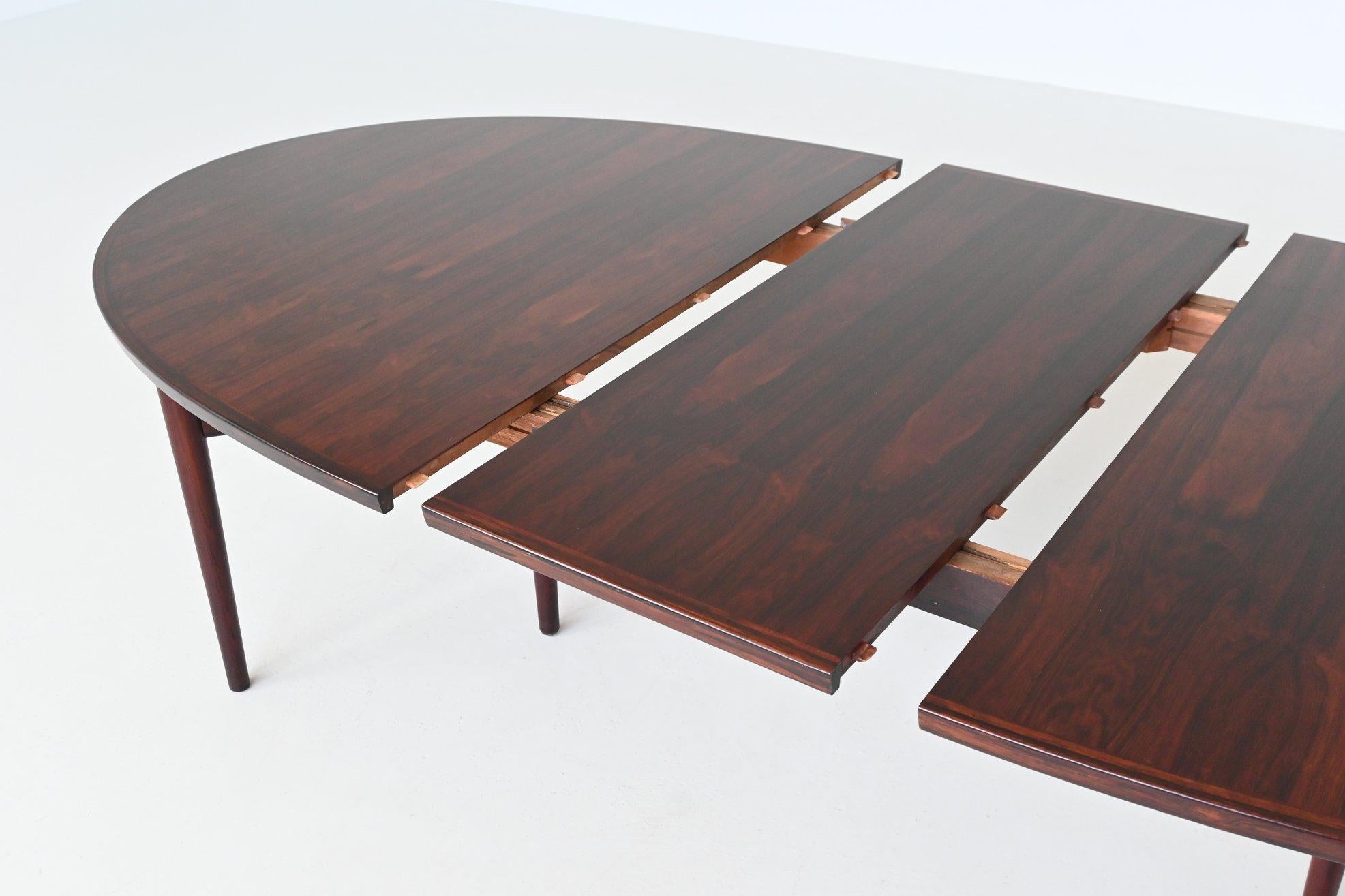 Arne Vodder modello 212 tavolo da pranzo ovale palissandro Sibast Danimarca 1960 in vendita 6