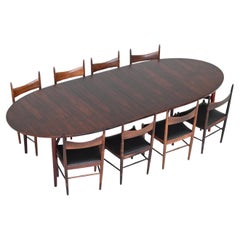 Arne Vodder modello 212 tavolo da pranzo ovale palissandro Sibast Danimarca 1960
