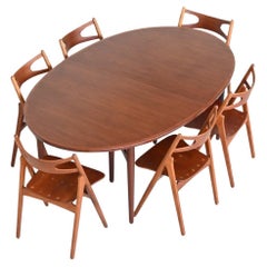 Arne Vodder model 212 oval dining table teak Sibast Denmark 1960