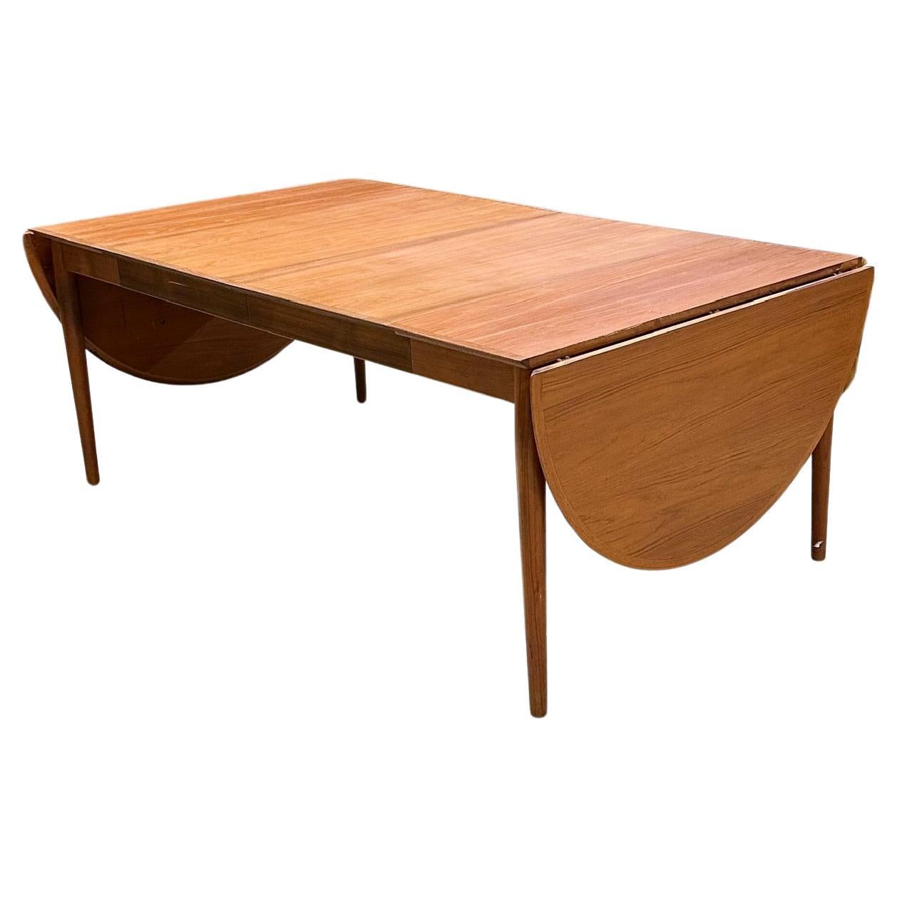Arne Vodder Model 227 Drop Leaf Danish Modern Expandable Teak Dining Table