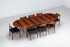 Table à rallonges Arne Vodder, modèle 227, en palissandre, Sibast, 1960