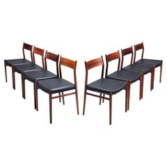Sedie da pranzo Arne Vodder modello 418 in palissandro, Sibast Mobler, Danimarca, 1960