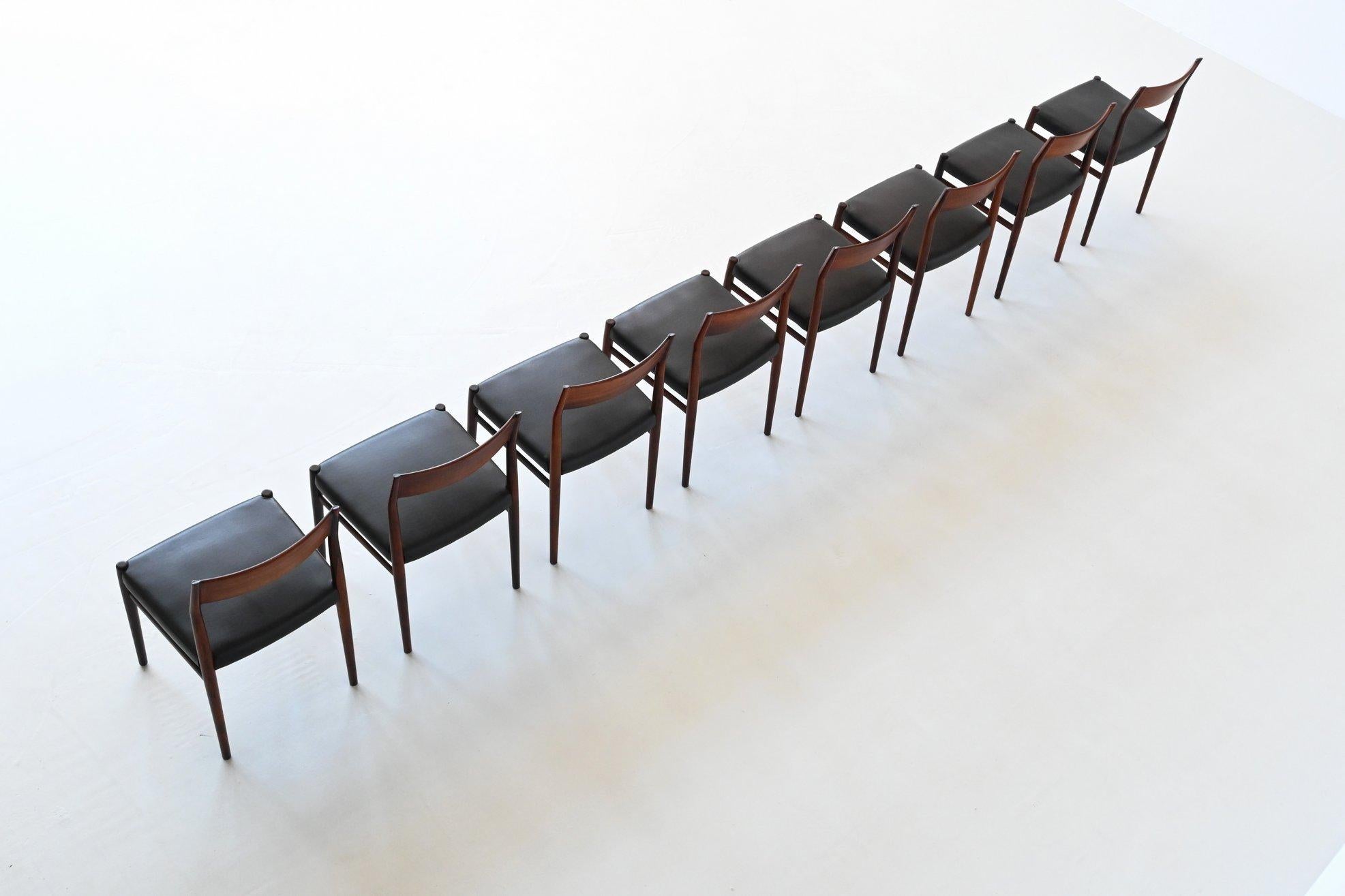 Mid-Century Modern Arne Vodder model 418 dining chairs Sibast Mobler Denmark 1965