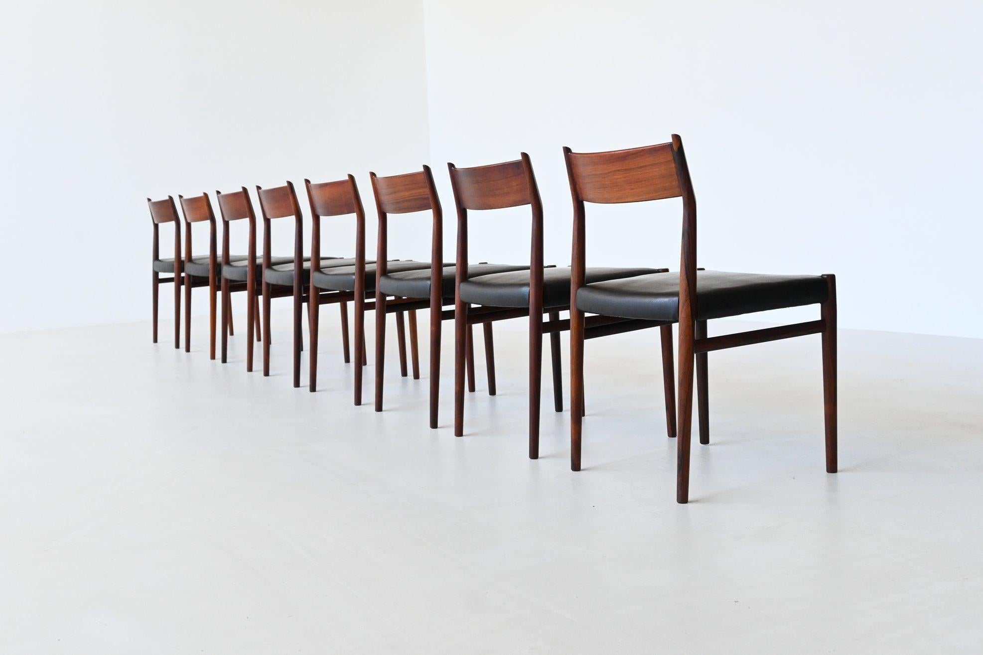 Arne Vodder model 418 dining chairs Sibast Mobler Denmark 1965 In Good Condition In Etten-Leur, NL