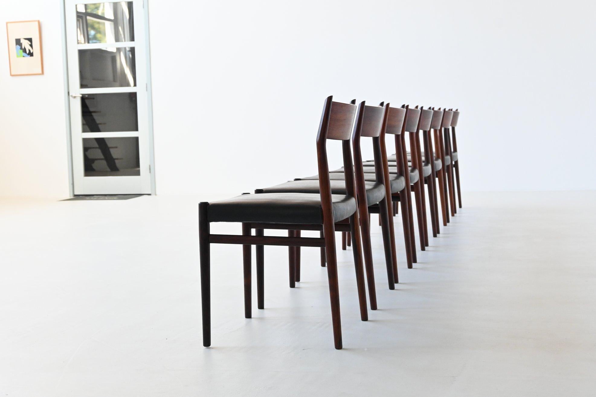 Mid-20th Century Arne Vodder model 418 dining chairs Sibast Mobler Denmark 1965
