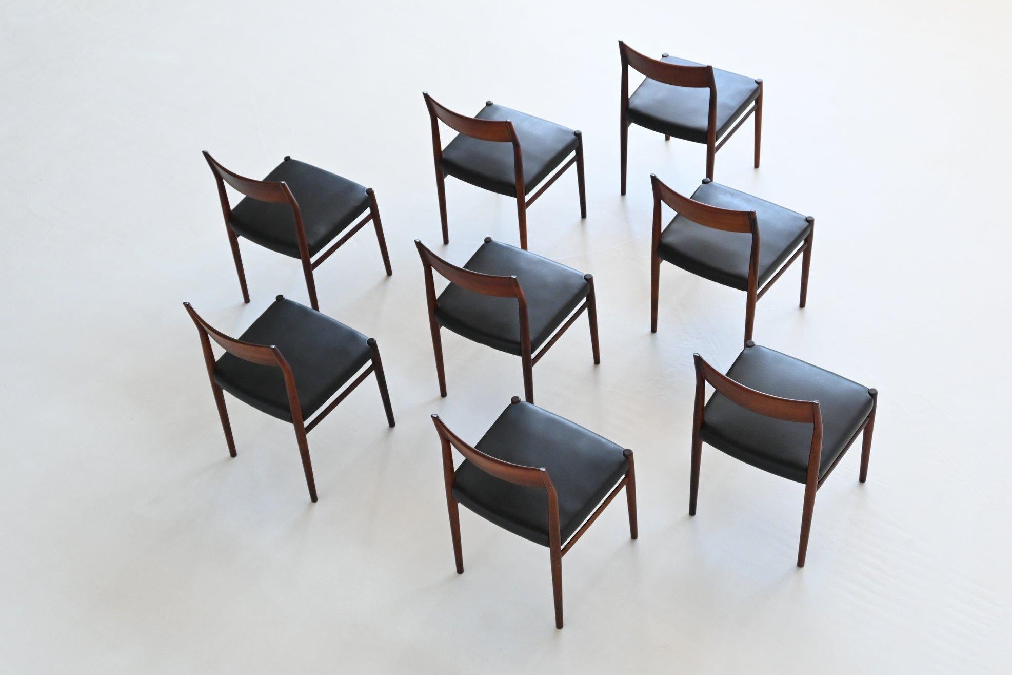Arne Vodder model 418 dining chairs Sibast Mobler Denmark 1965 2