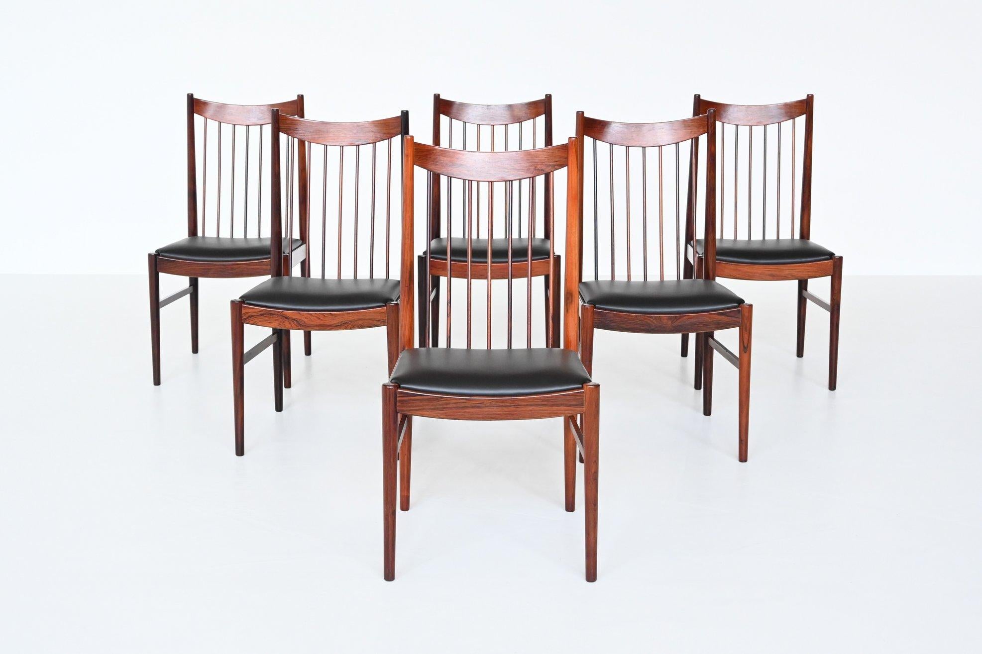 Arne Vodder Model 422 Rosewood Dining Chairs Sibast, Denmark, 1960 In Good Condition In Etten-Leur, NL