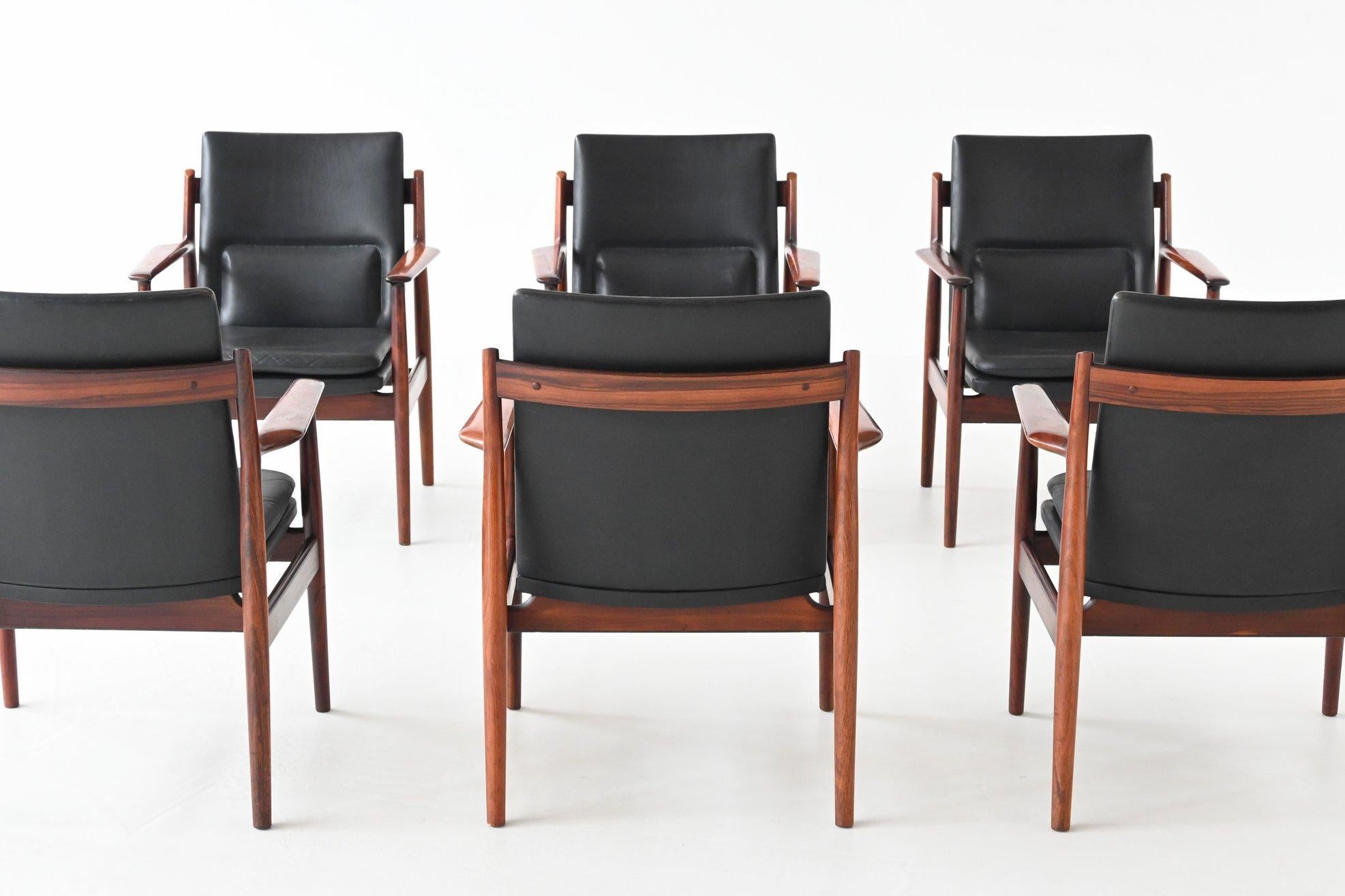 Arne Vodder Model 432 Armchairs Rosewood Sibast Furniture Denmark 1960 7