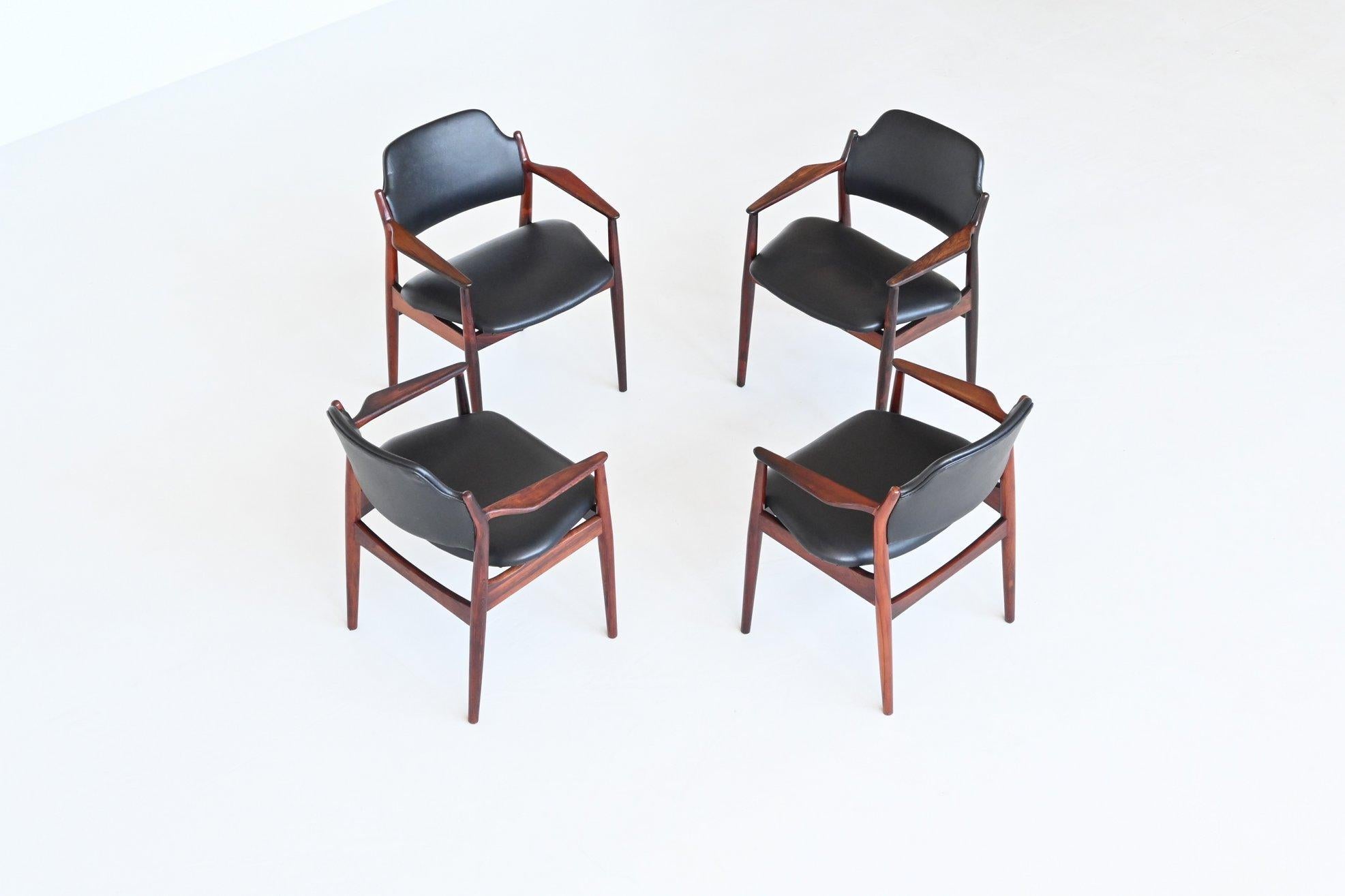 Arne Vodder Model 62A Rosewood Armchairs Sibast Mobler, Denmark, 1960 3