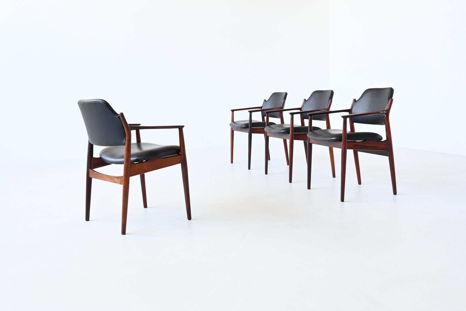 Danish Arne Vodder Model 62A Rosewood Armchairs Sibast Mobler, Denmark, 1960