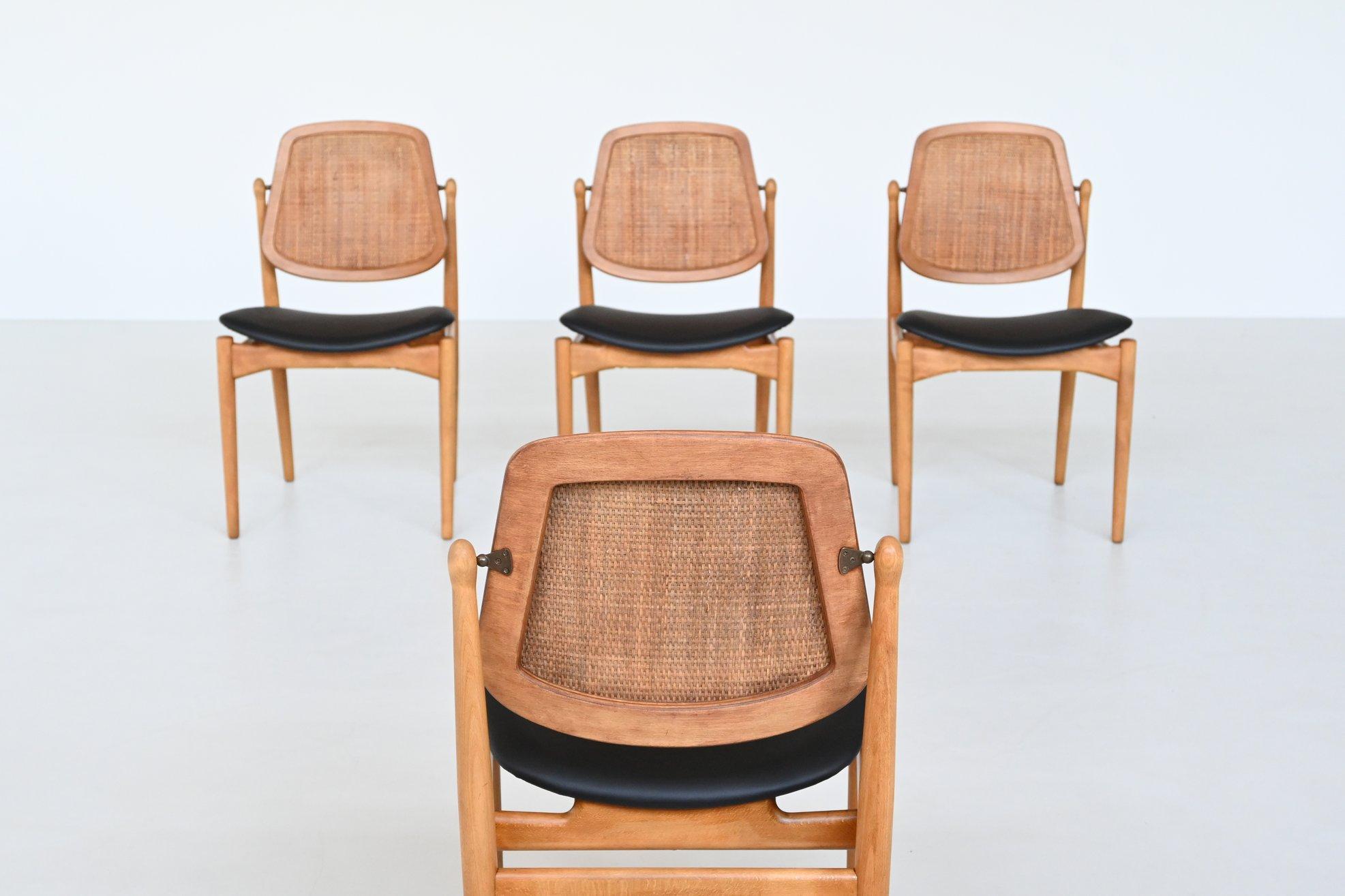 Arne Vodder model FD-184 dining chairs France & Daverkosen Denmark 1957 1