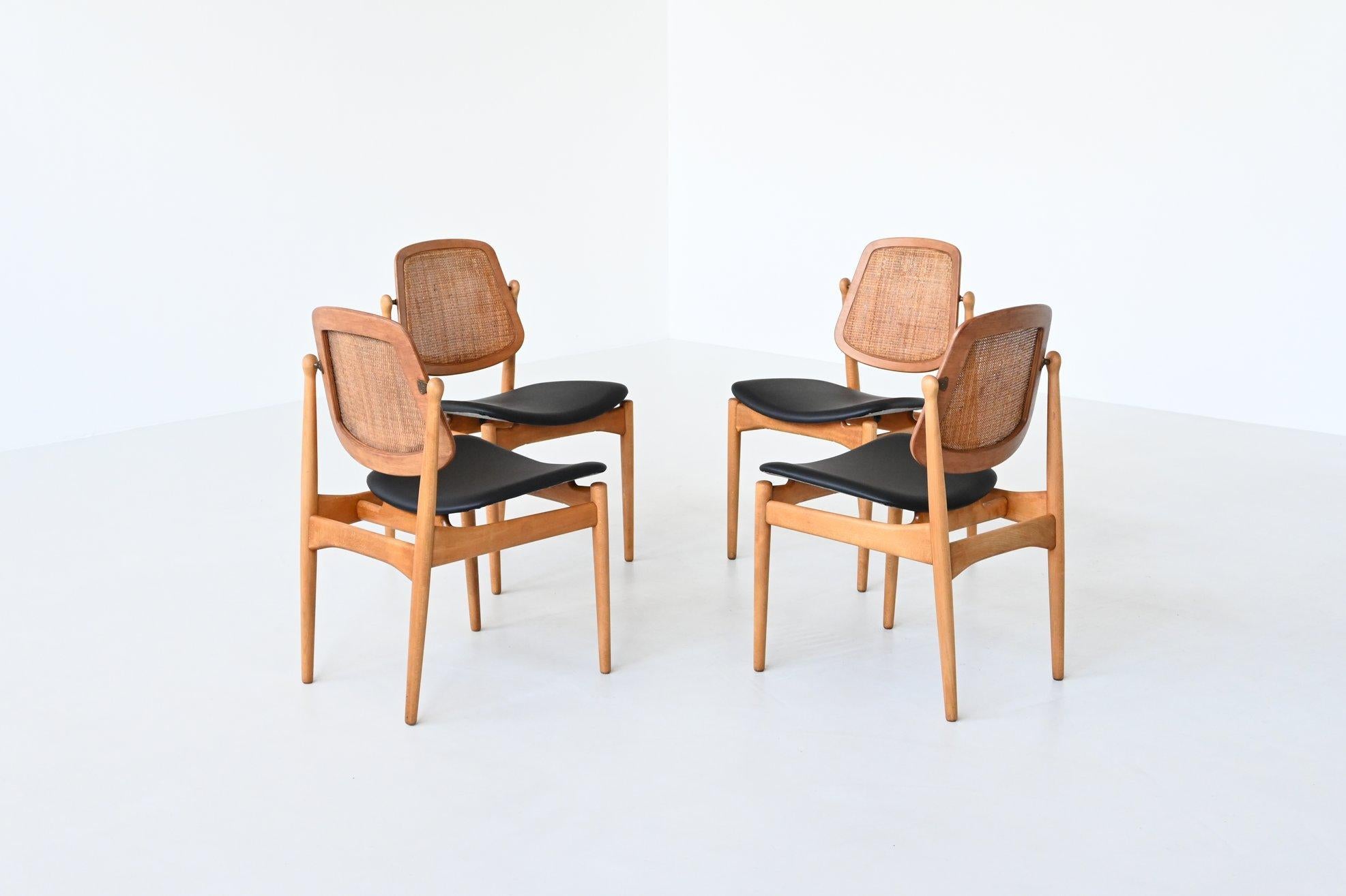 Arne Vodder model FD-184 dining chairs France & Daverkosen Denmark 1957 2