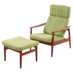 Vintage Arne Vodder Model FD164 Armchair with Ottoman, 1960, Denmark