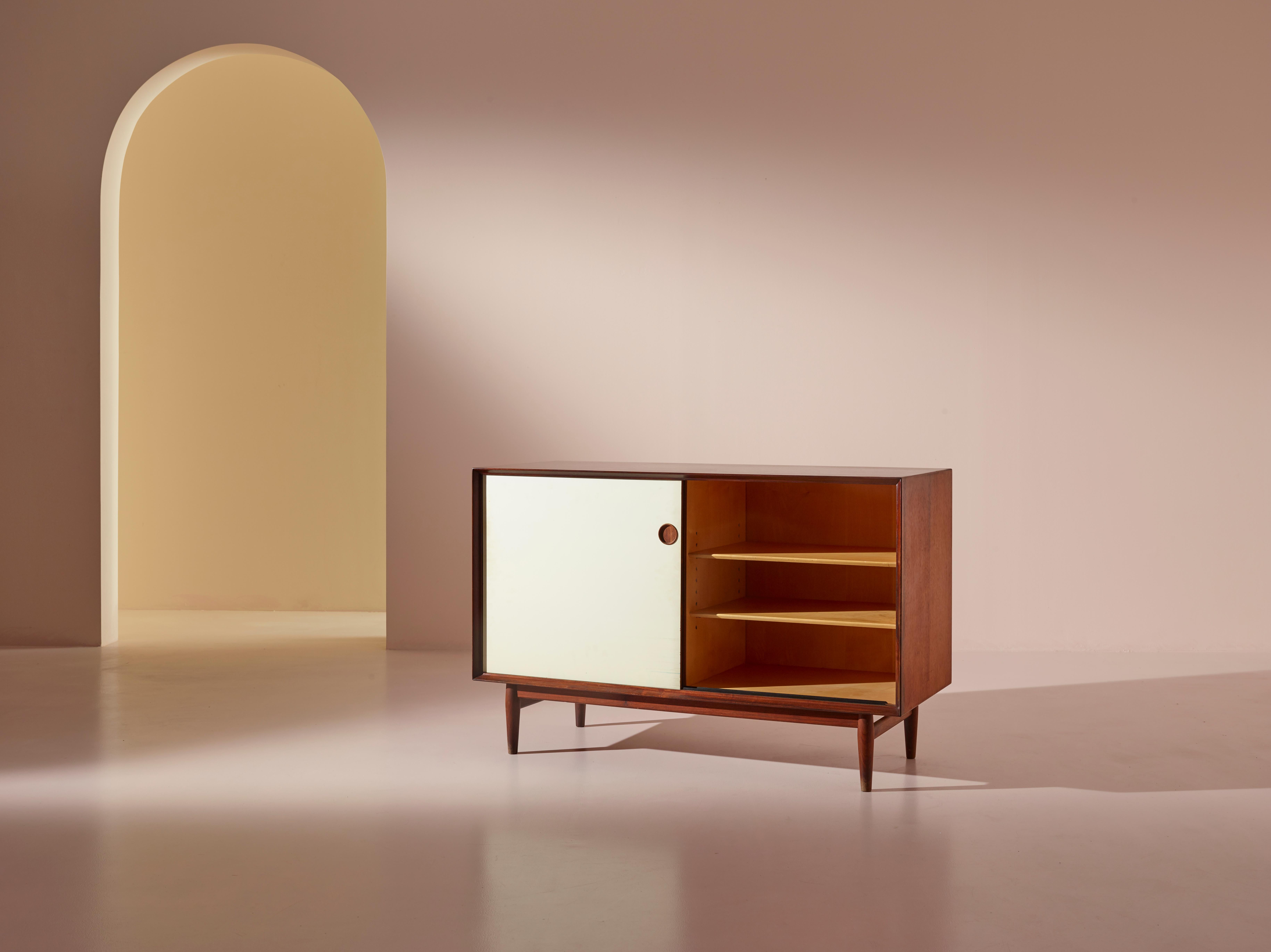 Danish Arne Vodder Model OS11 Sideboard by Sibast with Coloured and Reversible Doors For Sale