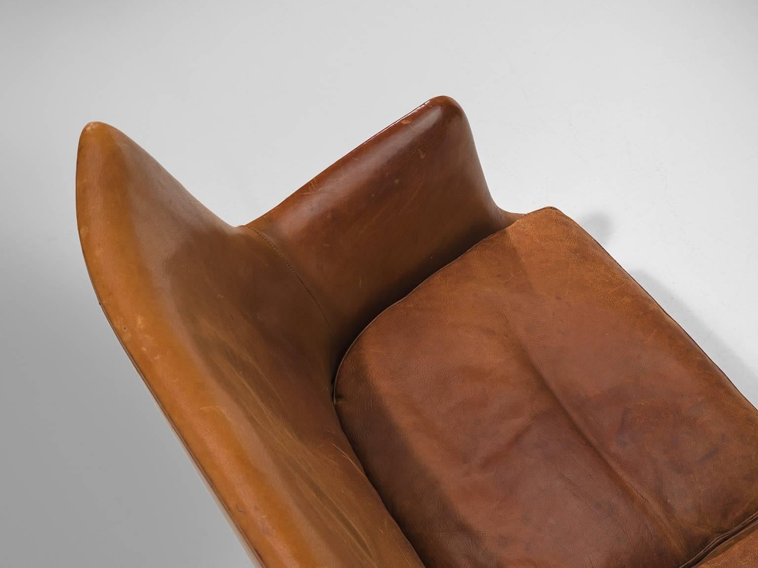 Arne Vodder Original Cognac Leather Settee 1