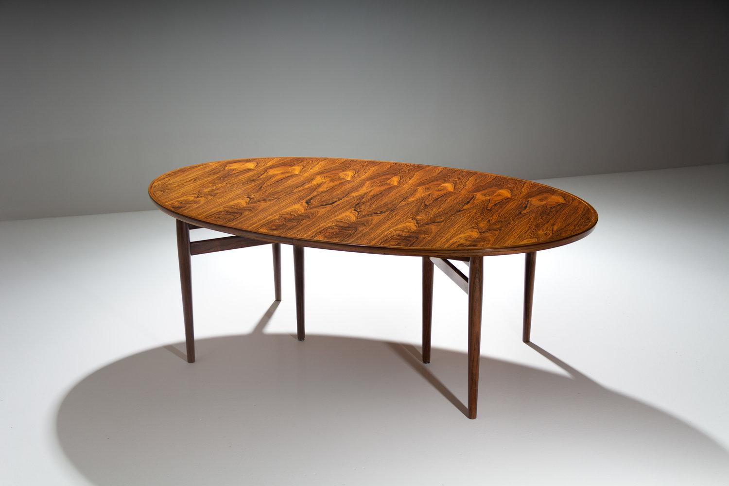 Rosewood Arne Vodder Oval Dining Table for Sibast Furniture, Denmark, 1960s