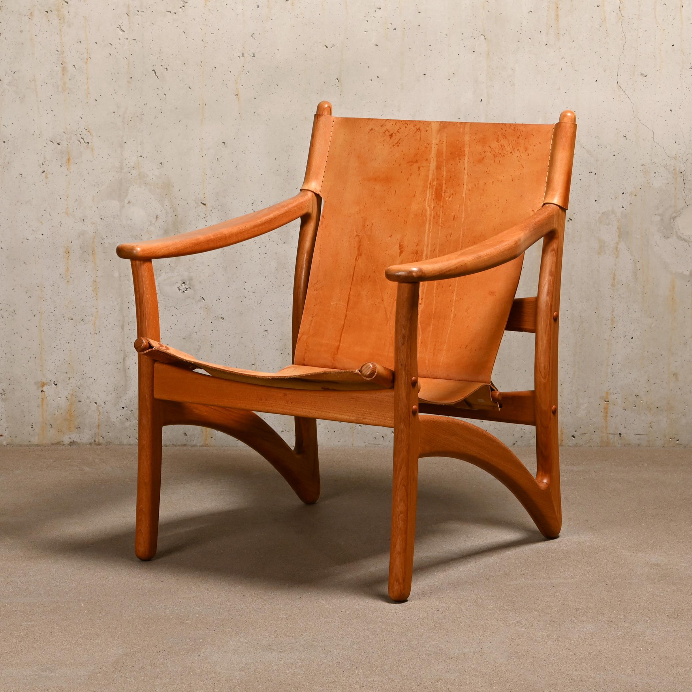 Arne Vodder Pair Lounge Chairs in Teak and Saddle Leather for Kircodan, Denmark 1