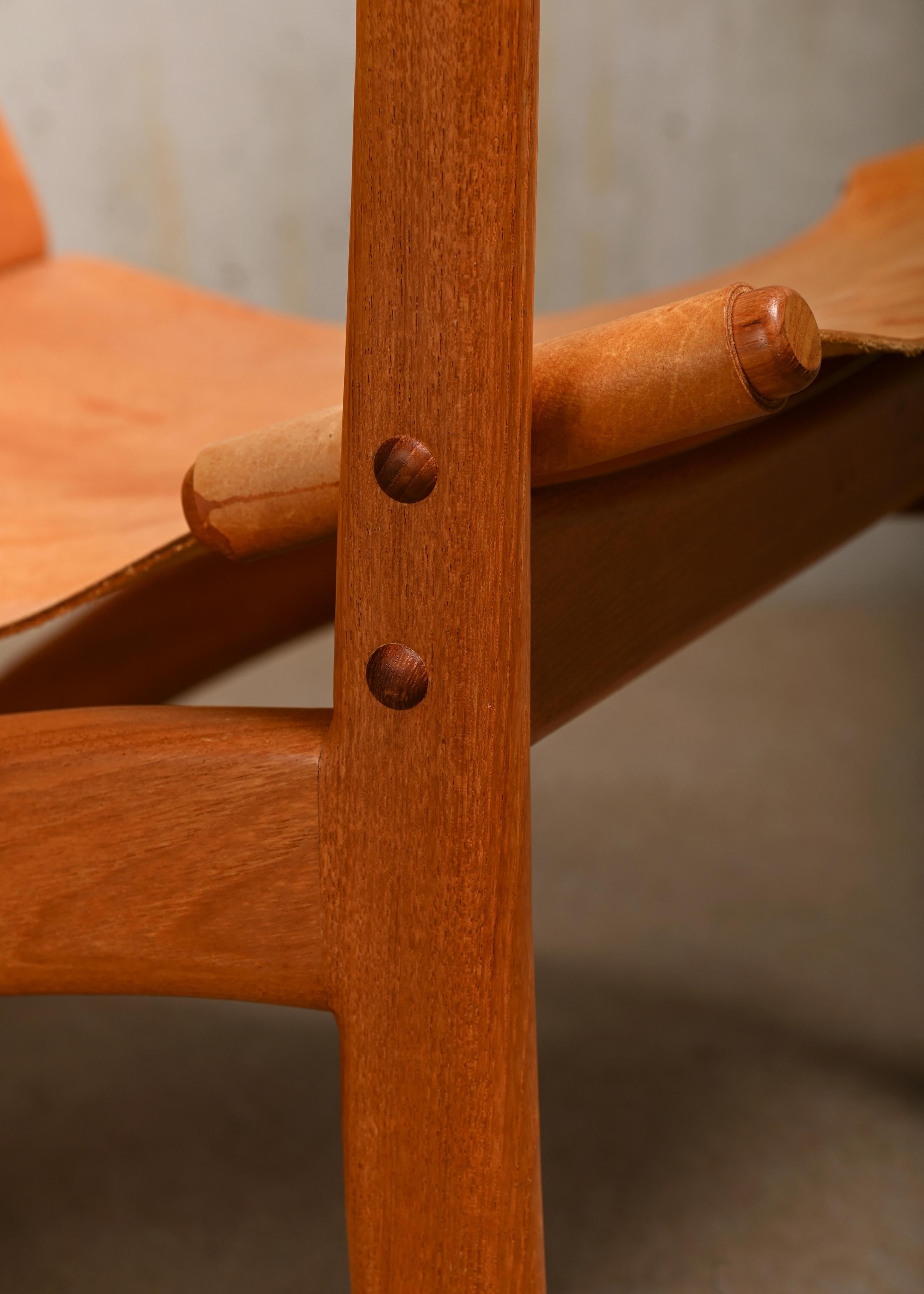 Arne Vodder Pair Lounge Chairs in Teak and Saddle Leather for Kircodan, Denmark 7