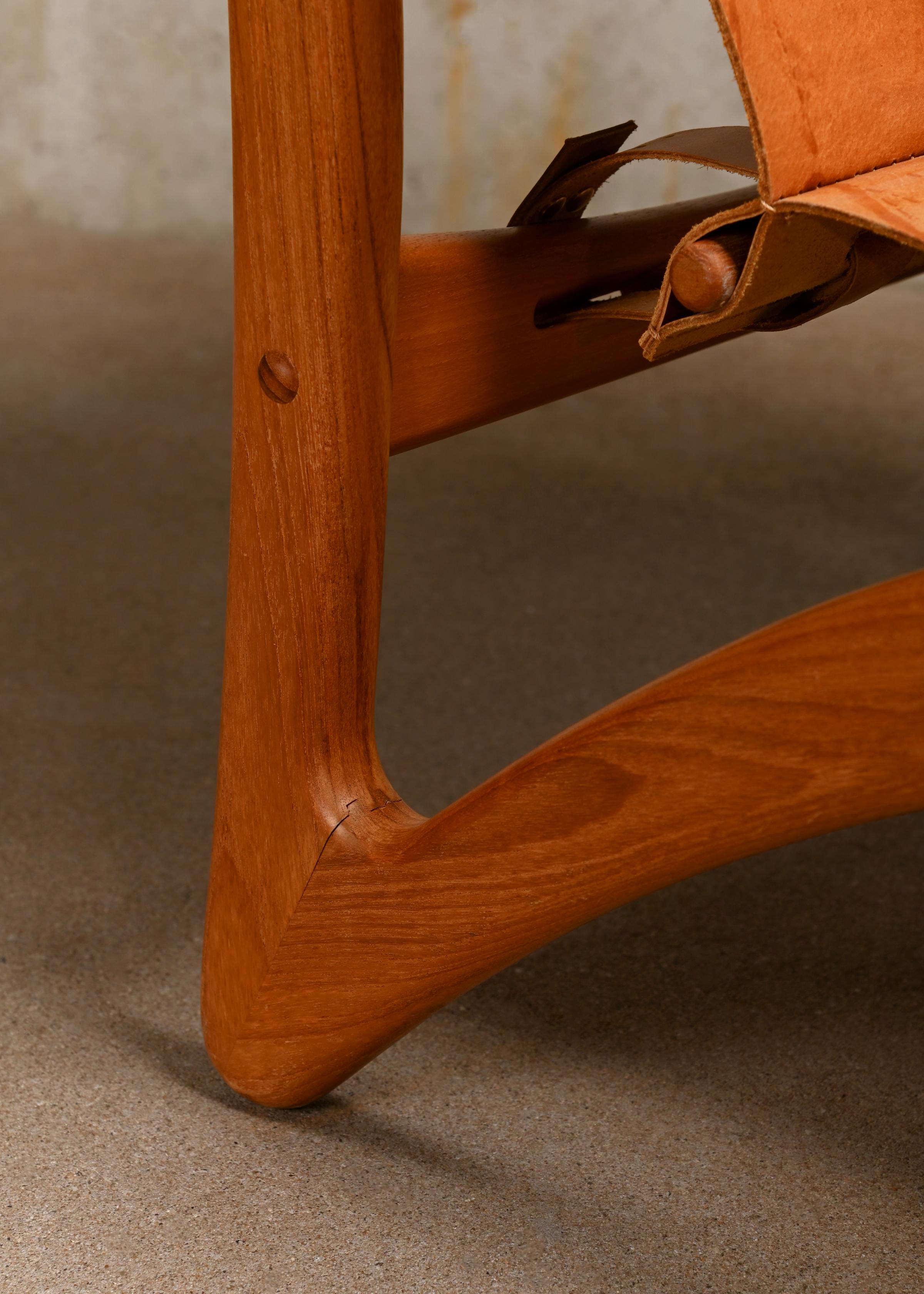 Arne Vodder Pair Lounge Chairs in Teak and Saddle Leather for Kircodan, Denmark 8