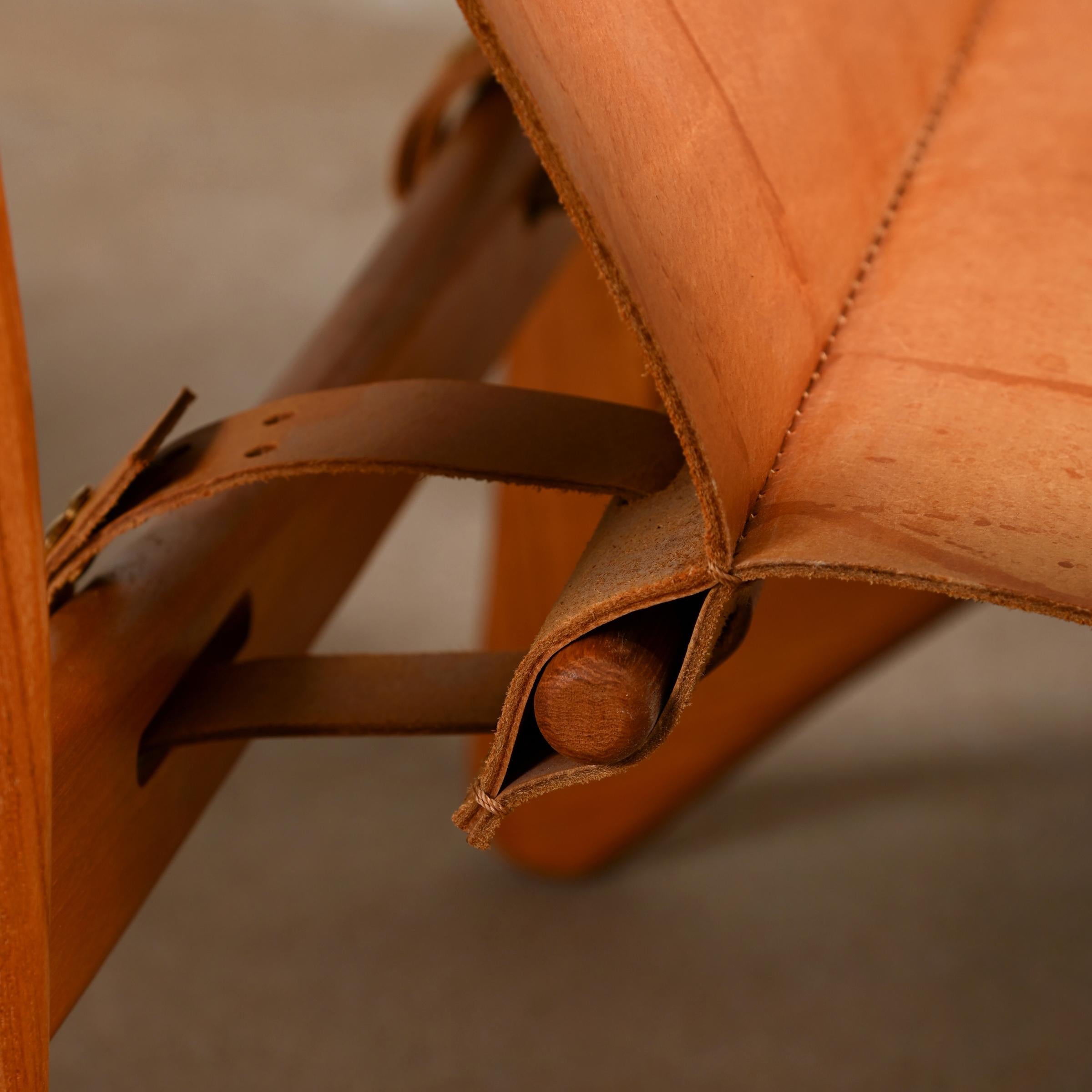 Arne Vodder Pair Lounge Chairs in Teak and Saddle Leather for Kircodan, Denmark 9