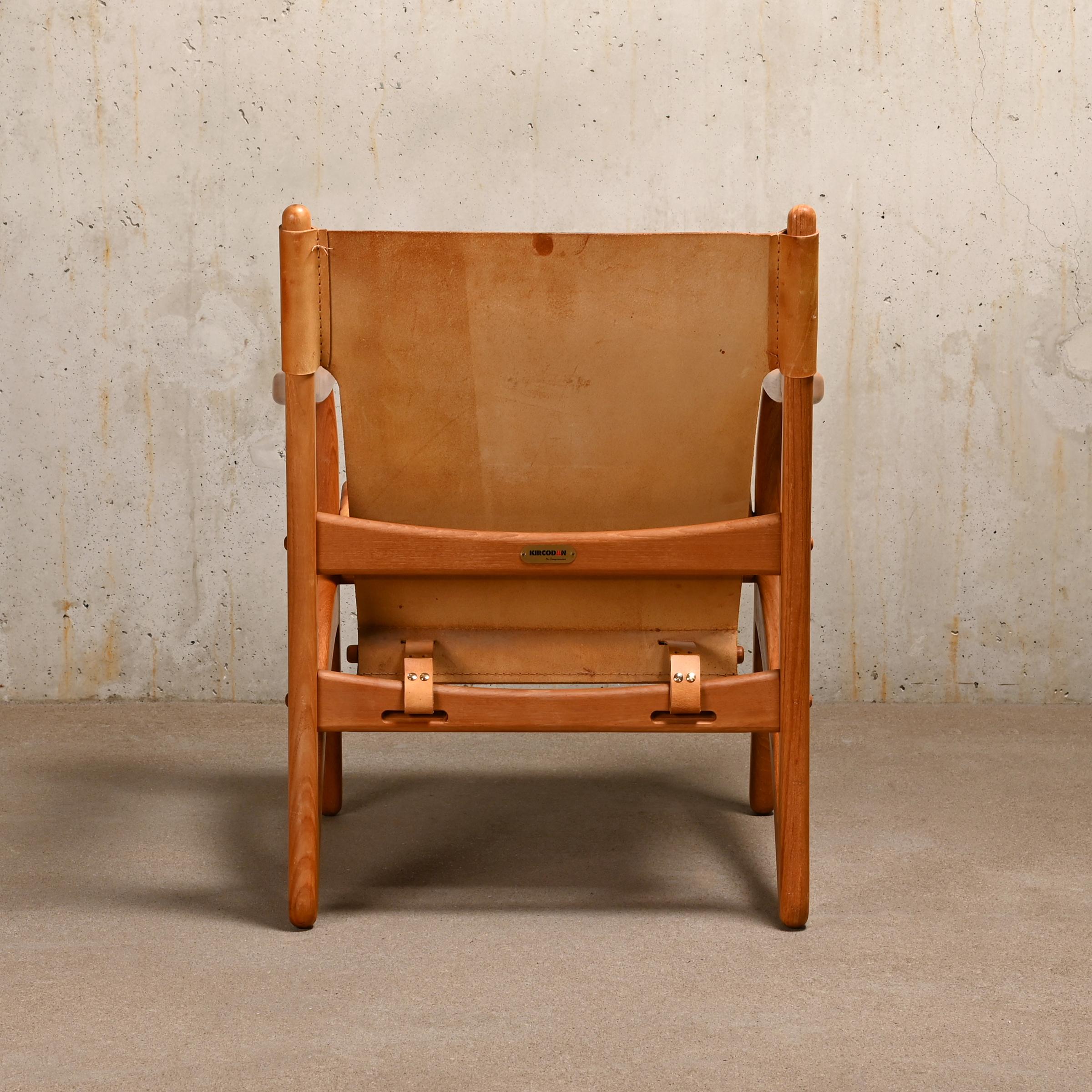 Danish Arne Vodder Pair Lounge Chairs in Teak and Saddle Leather for Kircodan, Denmark