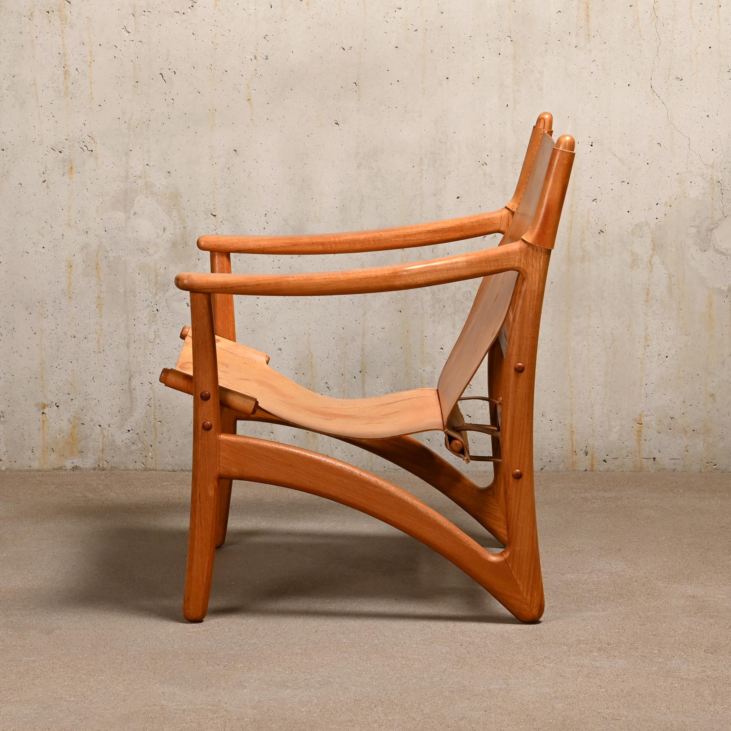 Mid-20th Century Arne Vodder Pair Lounge Chairs in Teak and Saddle Leather for Kircodan, Denmark