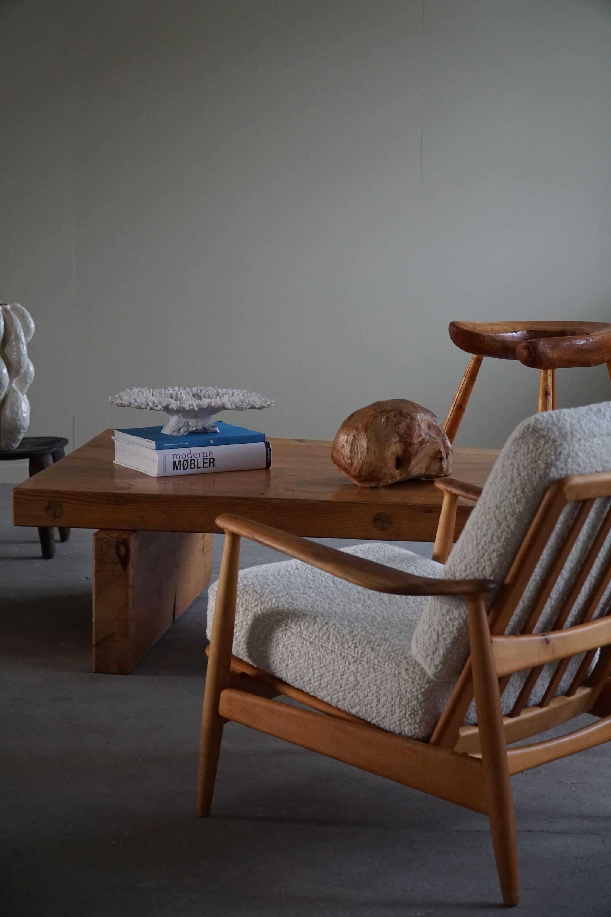 20th Century Arne Vodder, Pair of Lounge Chairs, Model FD 161, Reupholstered in Bouclé, 1950s