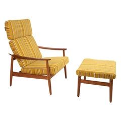 Arne Vodder Reclining Lounge Chair and Ottoman