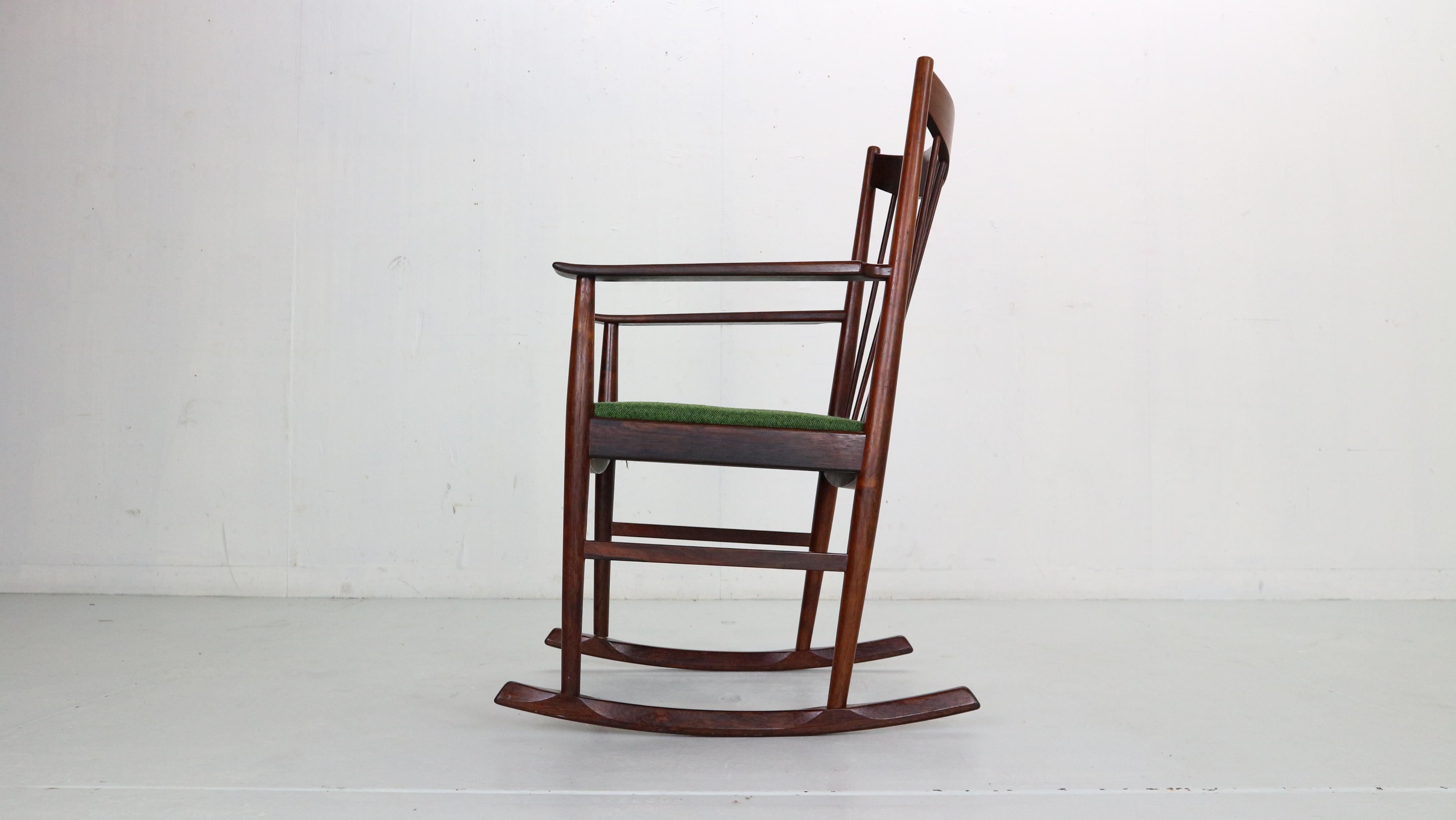 Wool Arne Vodder Rocking Chair for Sibast, 1960s, Denmark