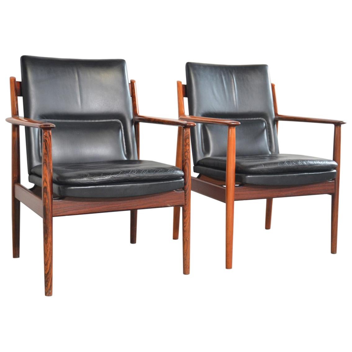 Arne Vodder Rosewood Armchairs Model 431 for Sibast Møbler, Denmark
