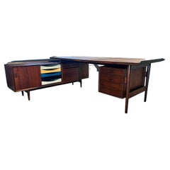 Used Arne Vodder Rosewood Desk & Return for Sibast, 1960s