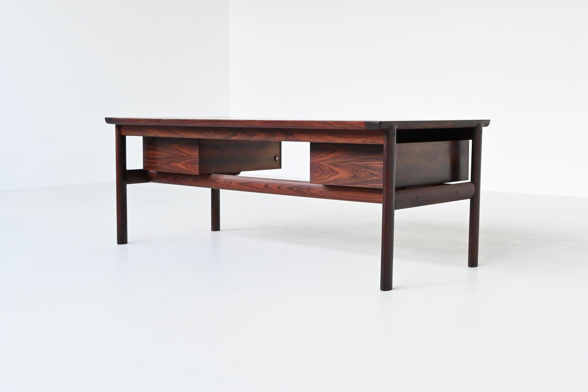 Arne Vodder rosewood executive desk in rosewood Sibast Denmark 1960 5