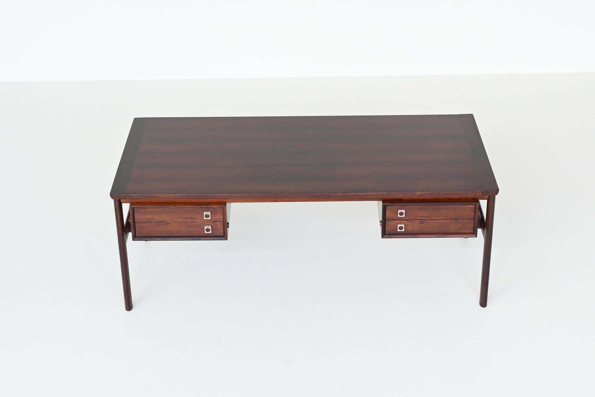 Arne Vodder rosewood executive desk in rosewood Sibast Denmark 1960 12
