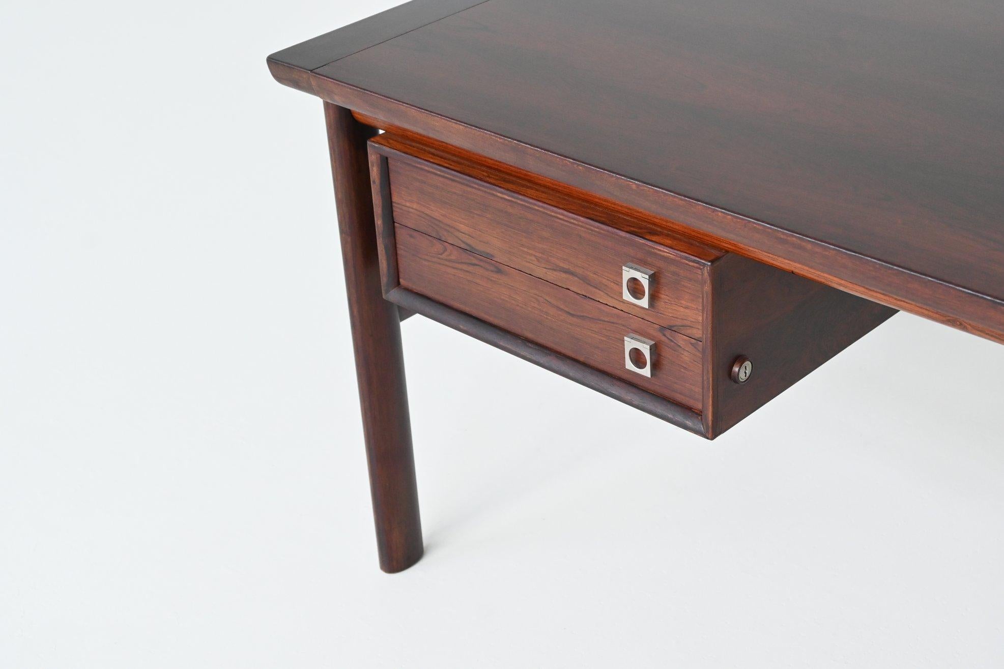 Danish Arne Vodder rosewood executive desk in rosewood Sibast Denmark 1960