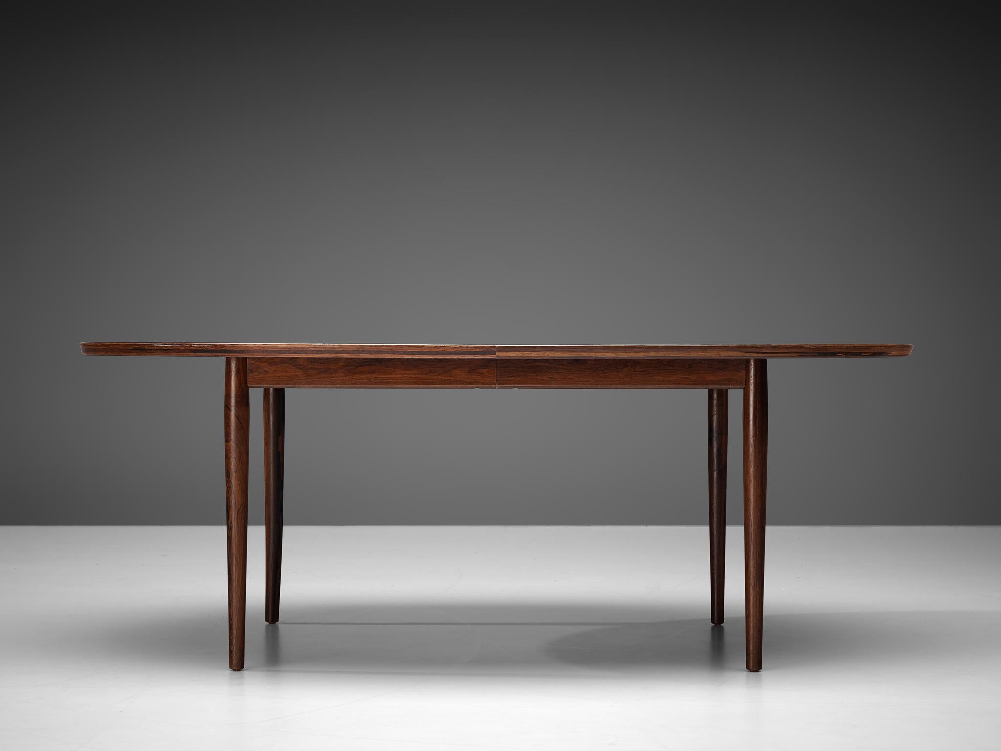 Mid-20th Century Arne Vodder Rosewood Extendable Dining Table in Rosewood
