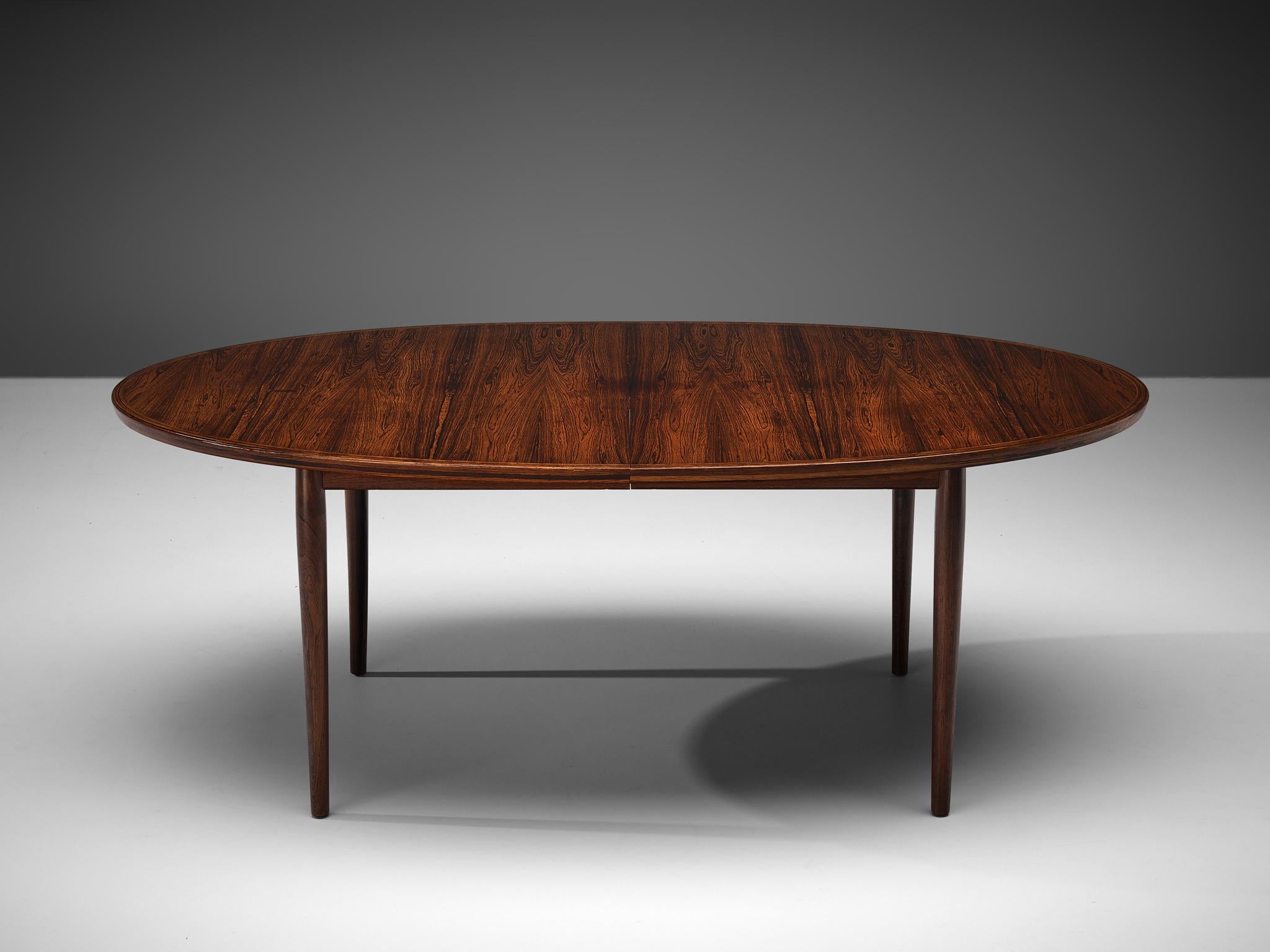 Arne Vodder Rosewood Extendable Dining Table in Rosewood 1
