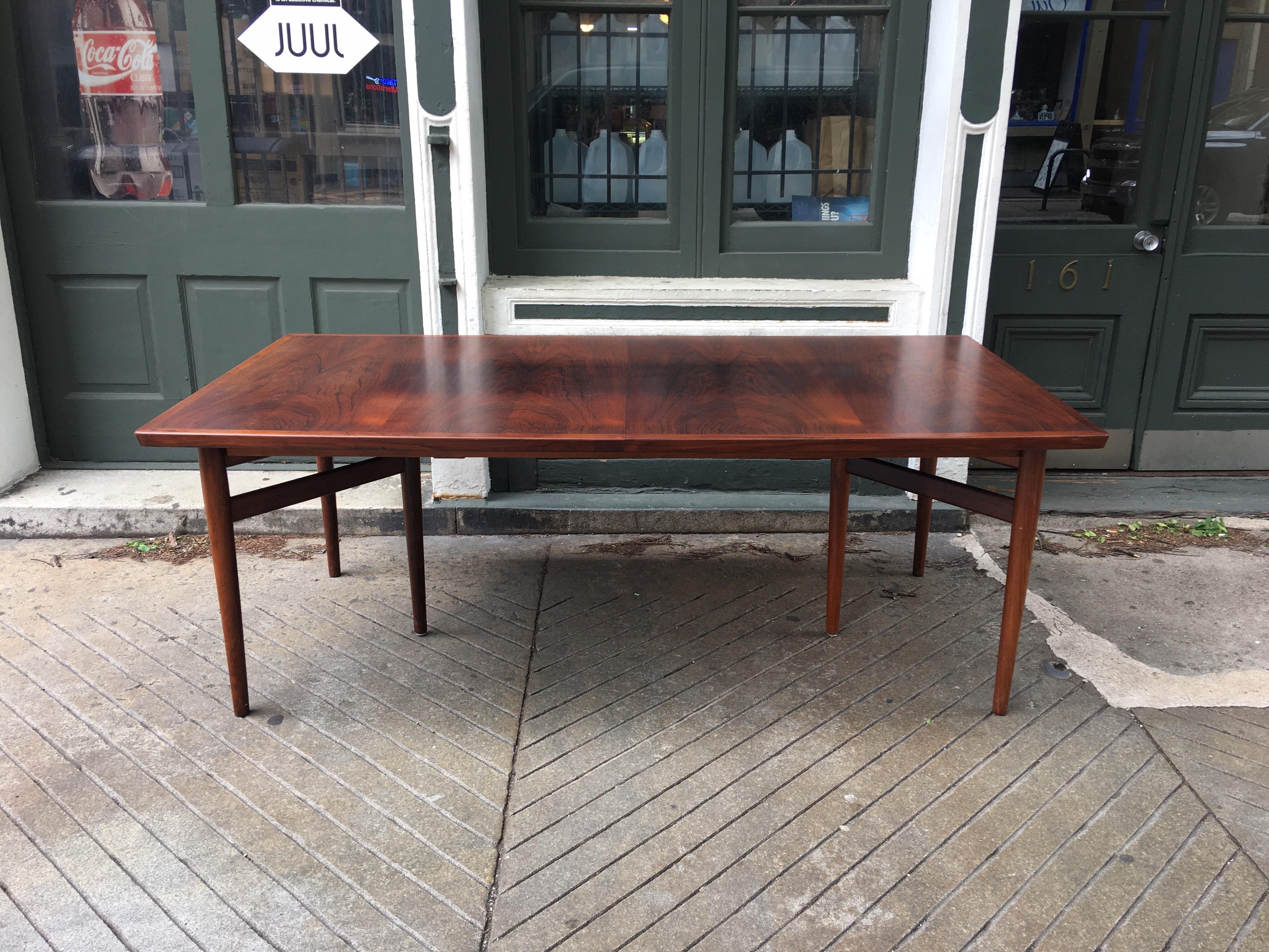 Scandinavian Modern Arne Vodder Rosewood Extension Dining Table