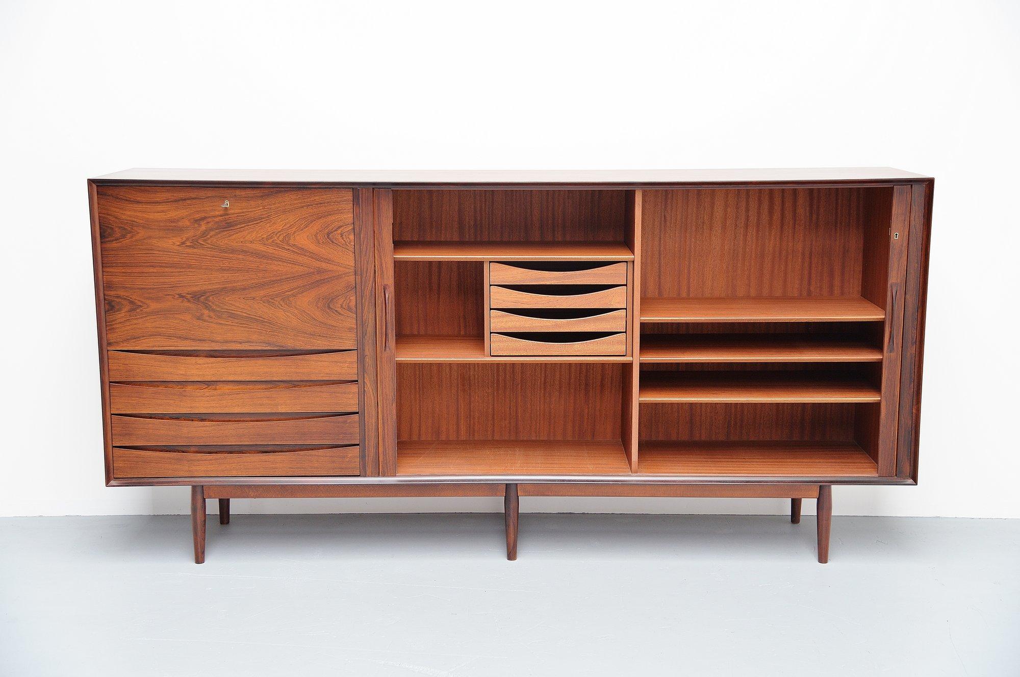 Arne Vodder Rosewood Hig Sideboard Sibast Mobler Denmark 1960 In Good Condition In Roosendaal, Noord Brabant