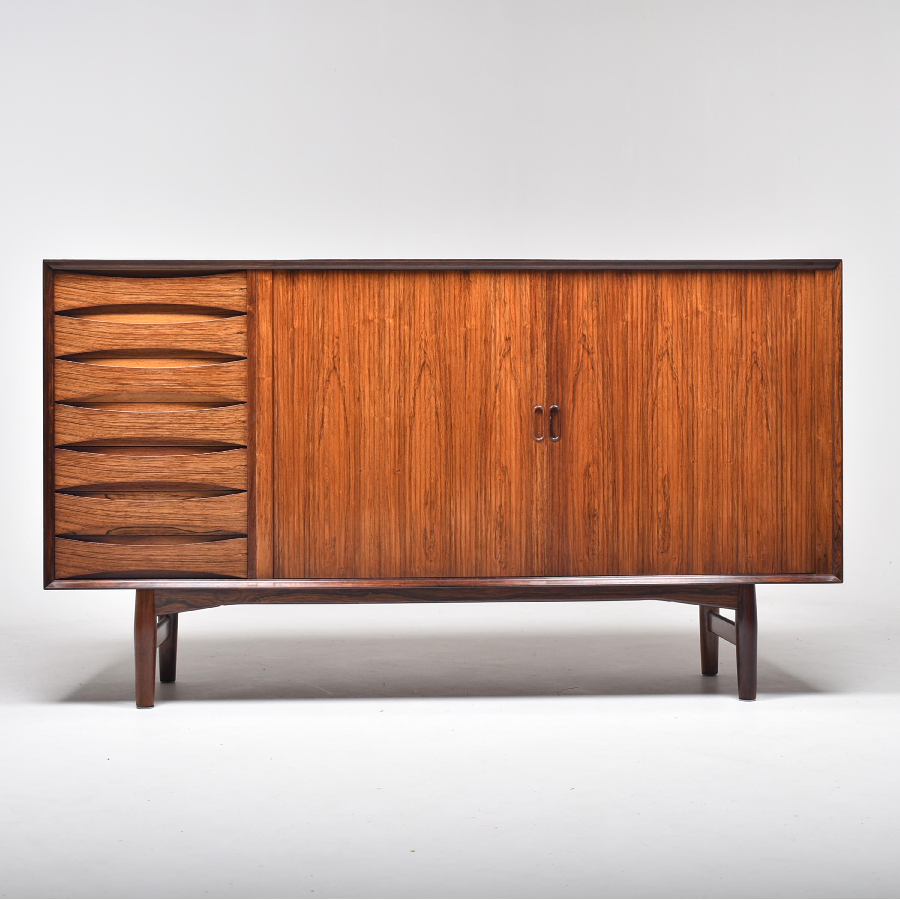 Danish Arne Vodder Rosewood Tambour Doors Sideboard OS 63 for Sibast, Denmark, 1960